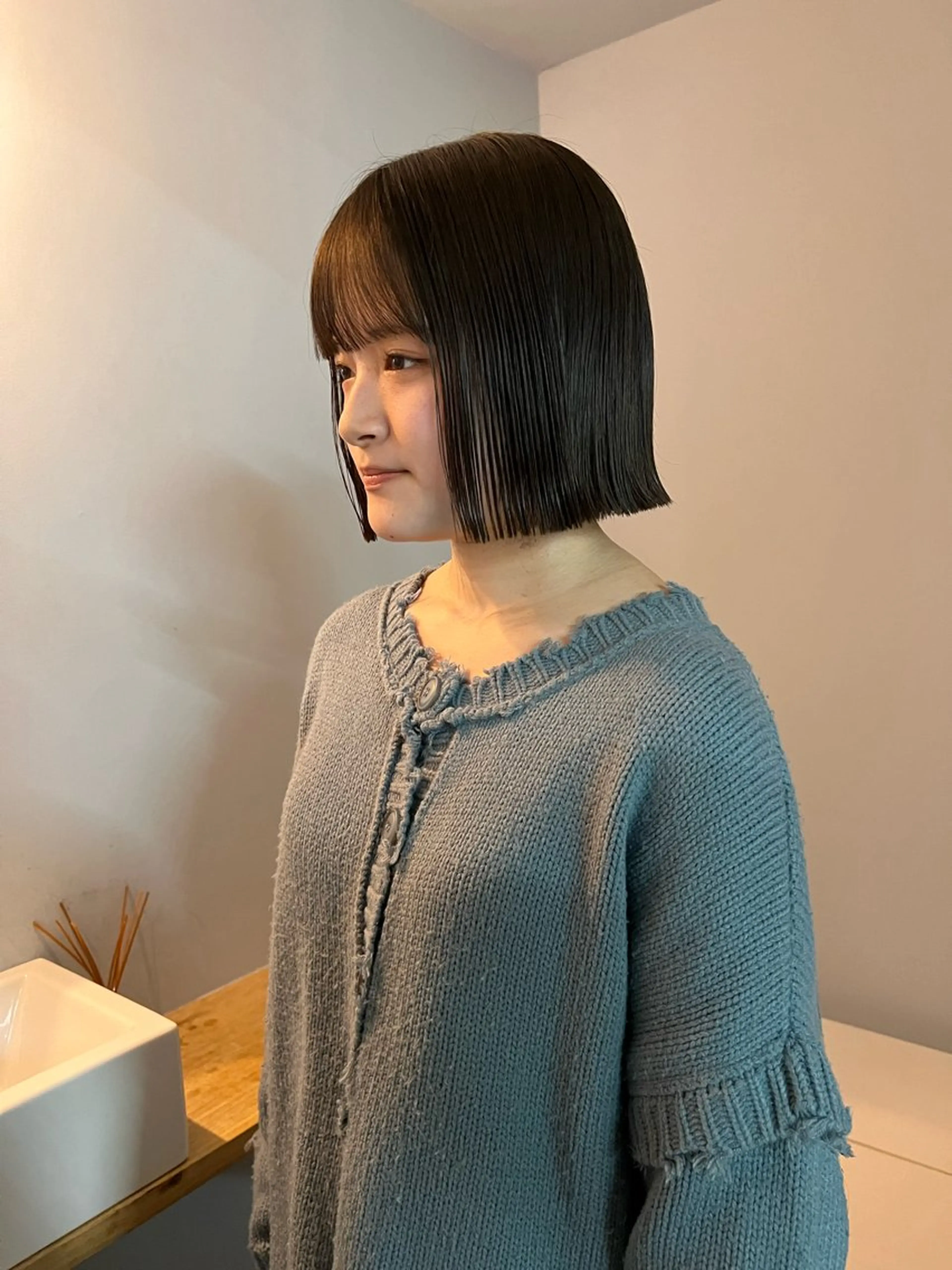 ミディアム ボブ 舟橋耀/ブリーチカラ ー/レイヤーカットのヘアスタイル