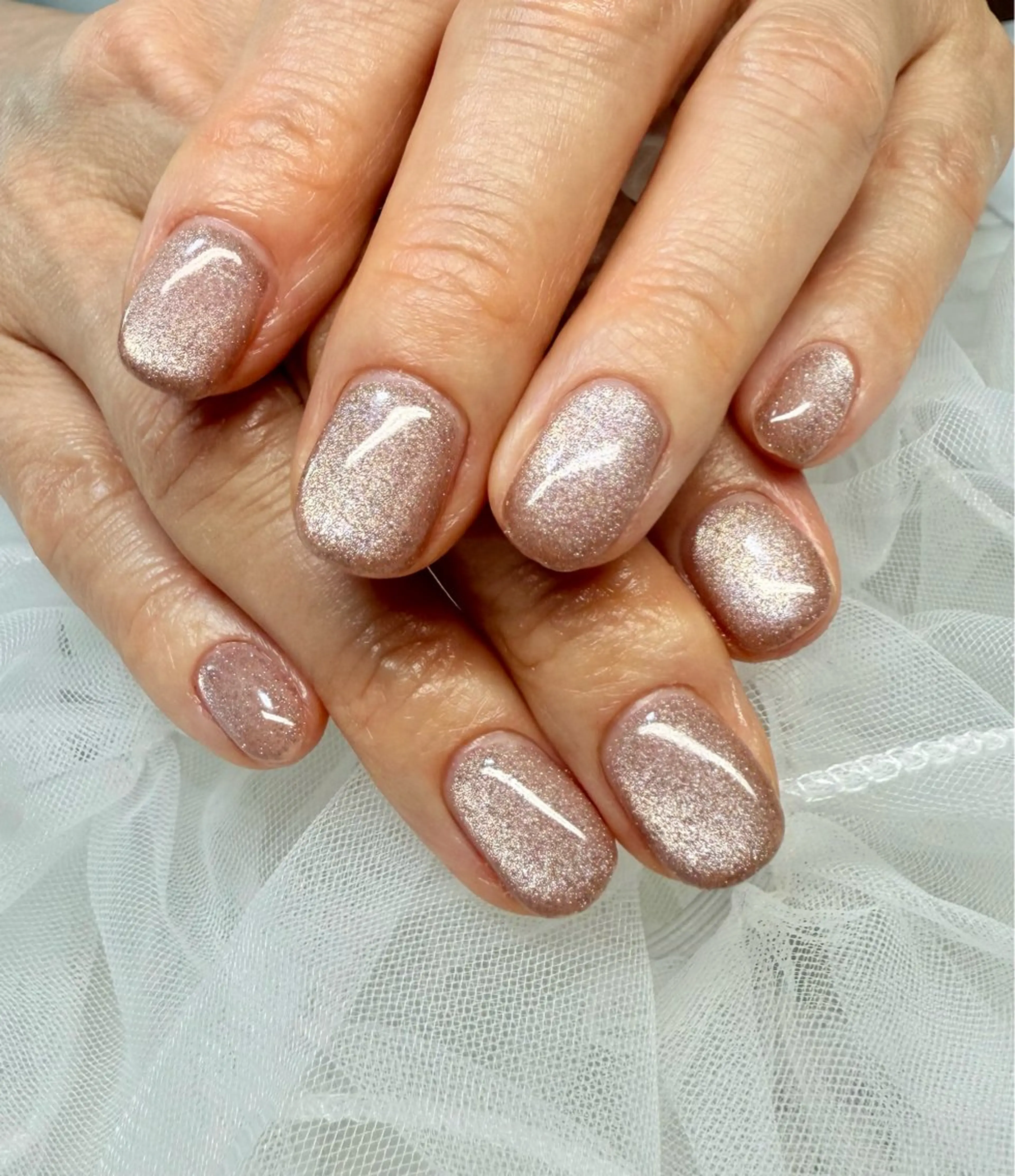 ネイル アートネイル フレンチネイル ガラスフレンチ 氷ネイル・うるうるネイル キラキラネイル M.N_ nailのネイルデザイン