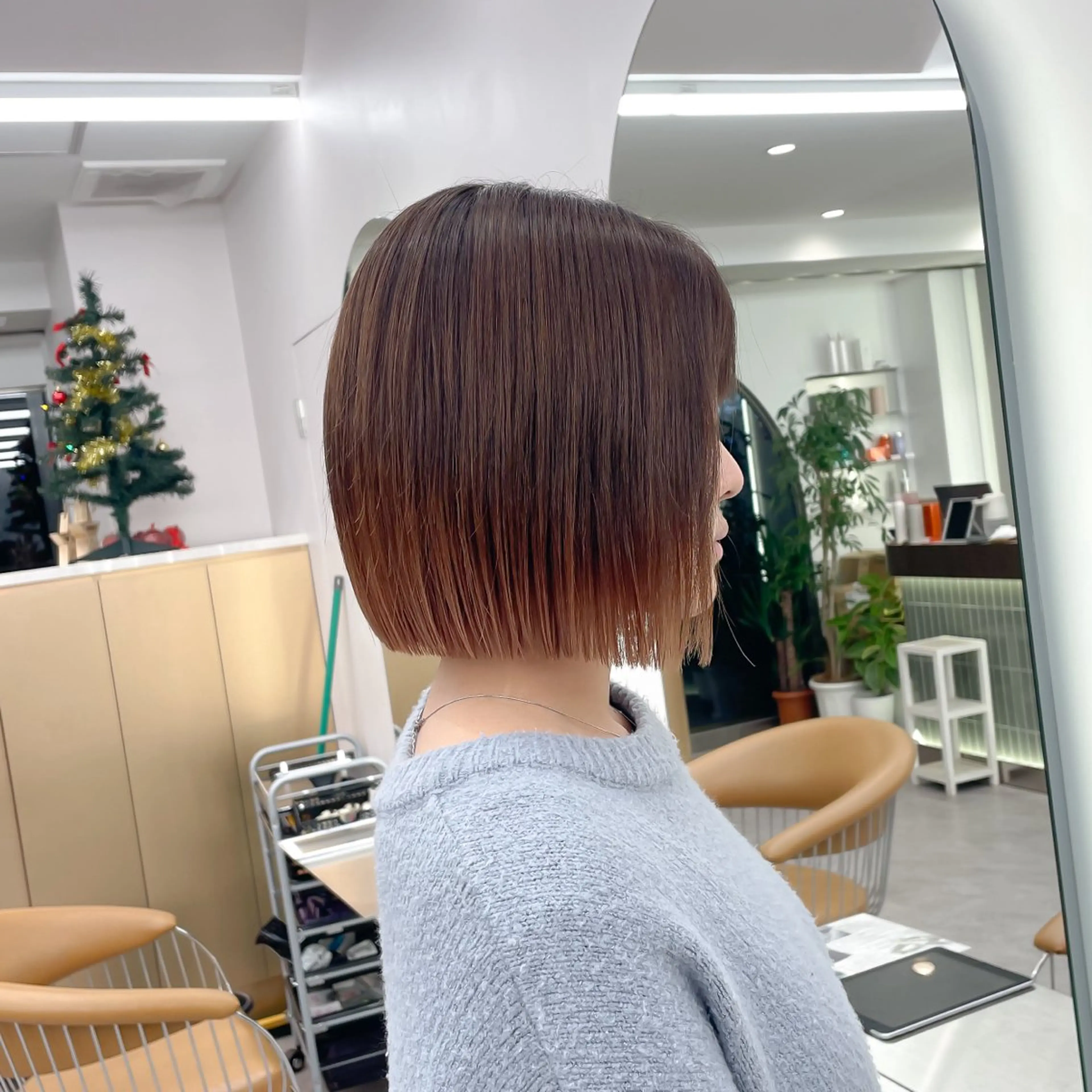 ショート 縮毛矯正/ストンボブ Wカラー💎ヒデジのヘアスタイル