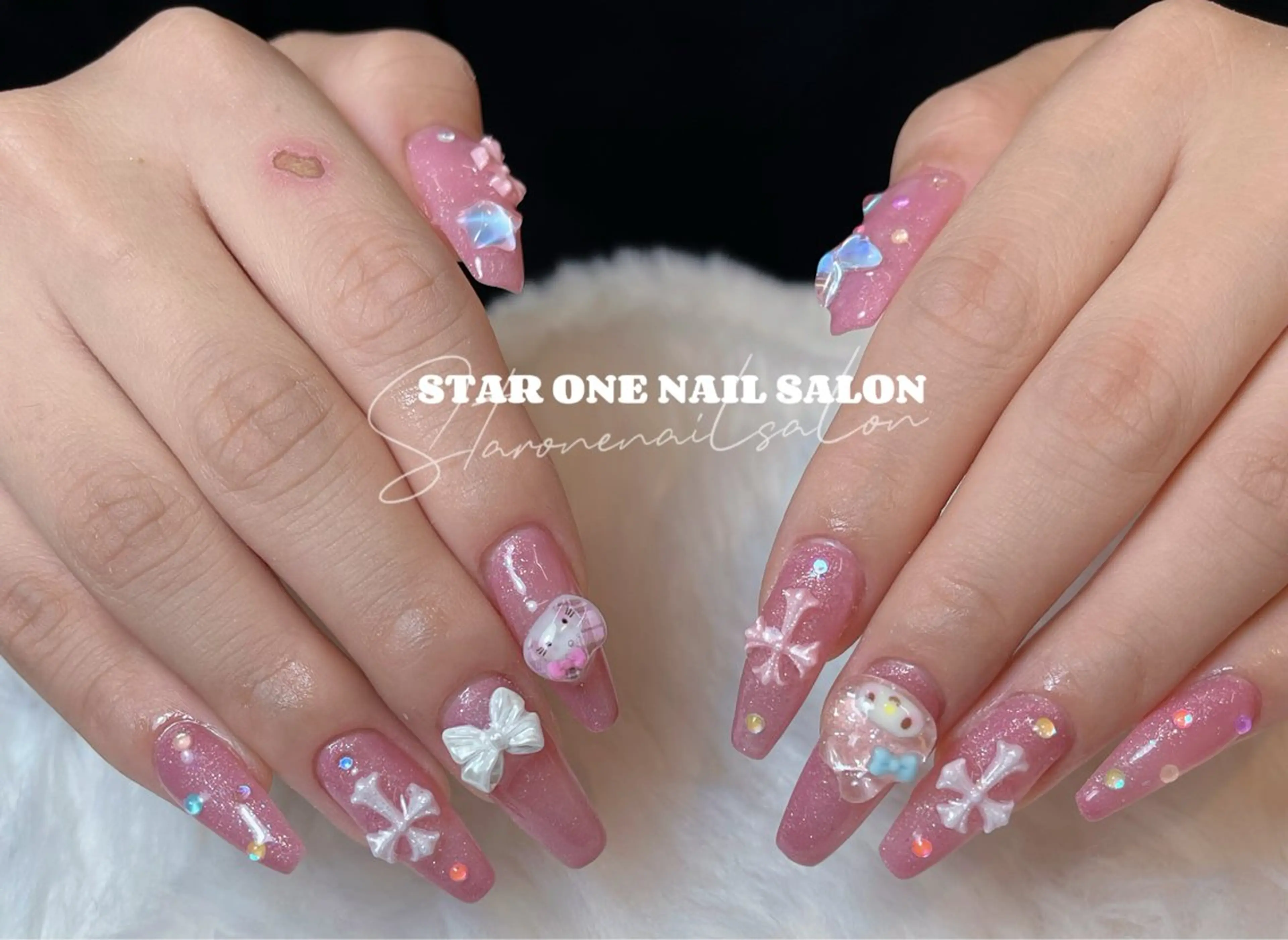 ネイル ハンドネイル 星 あみのネイルデザイン