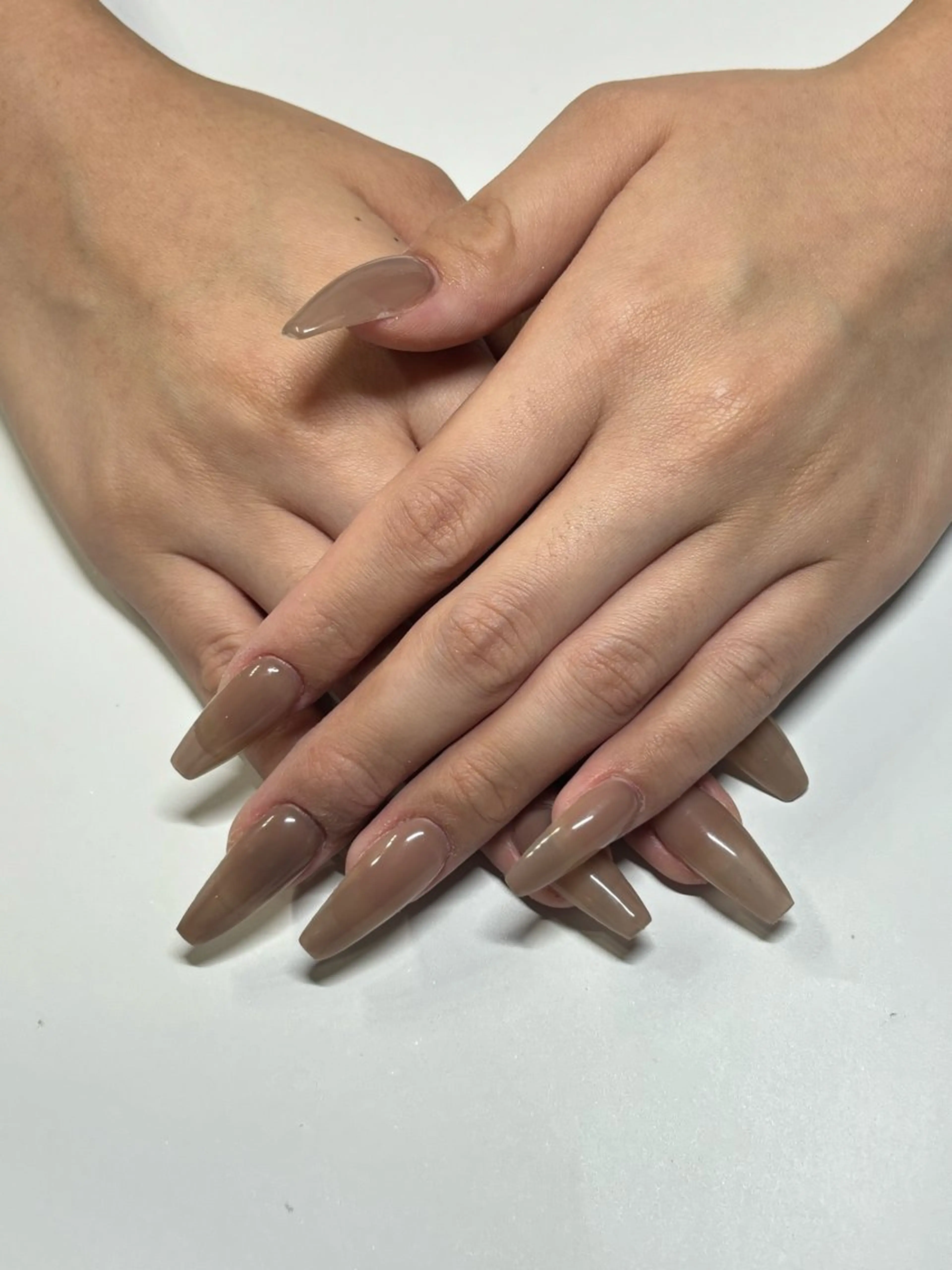 オフ無しチップ長さだ出し10本 ワンカラー、ラメグラの写真