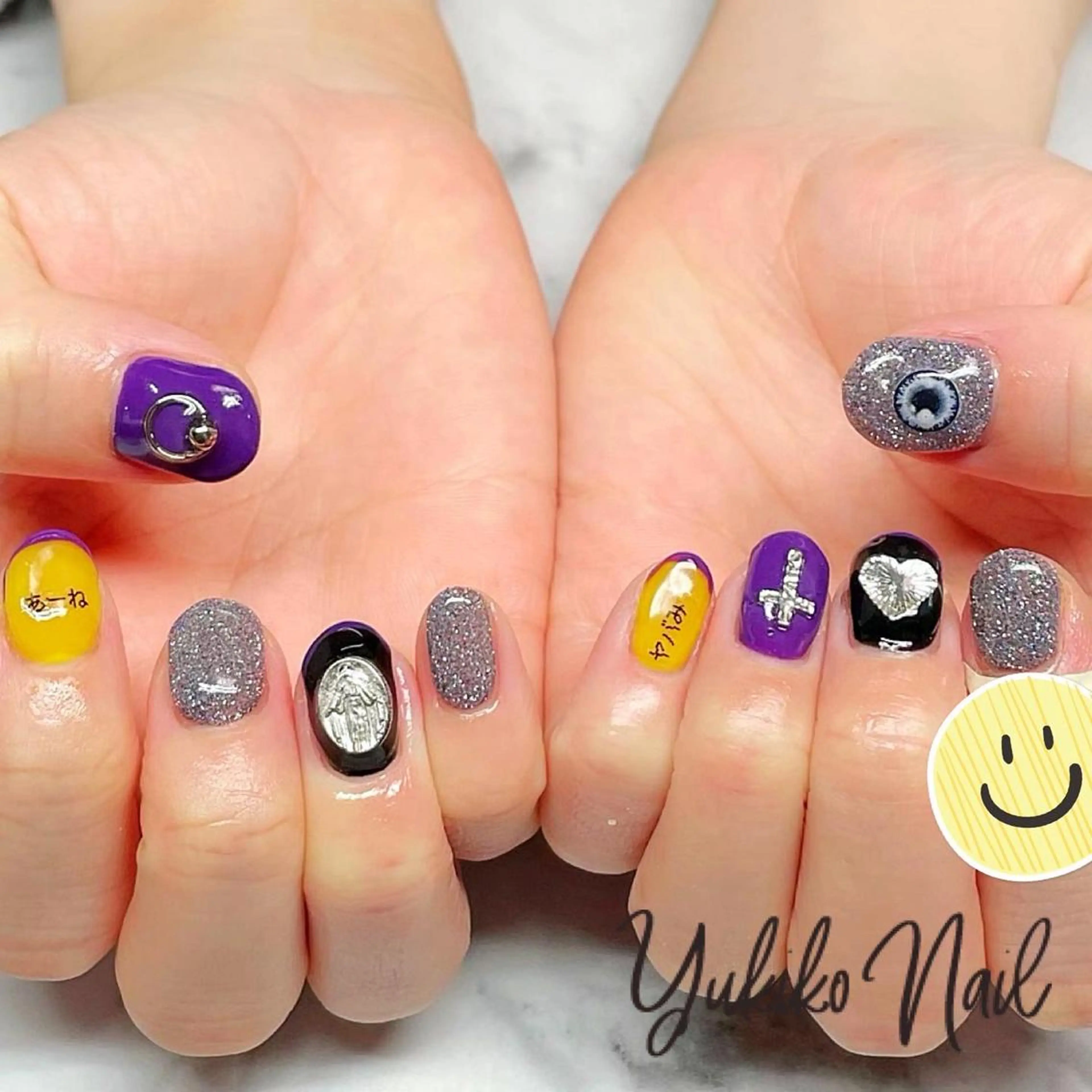ネイル フラッシュネイル ラメ(グリッター) 持ち込み ハンドネイル ユキコ ネイルのネイルデザイン