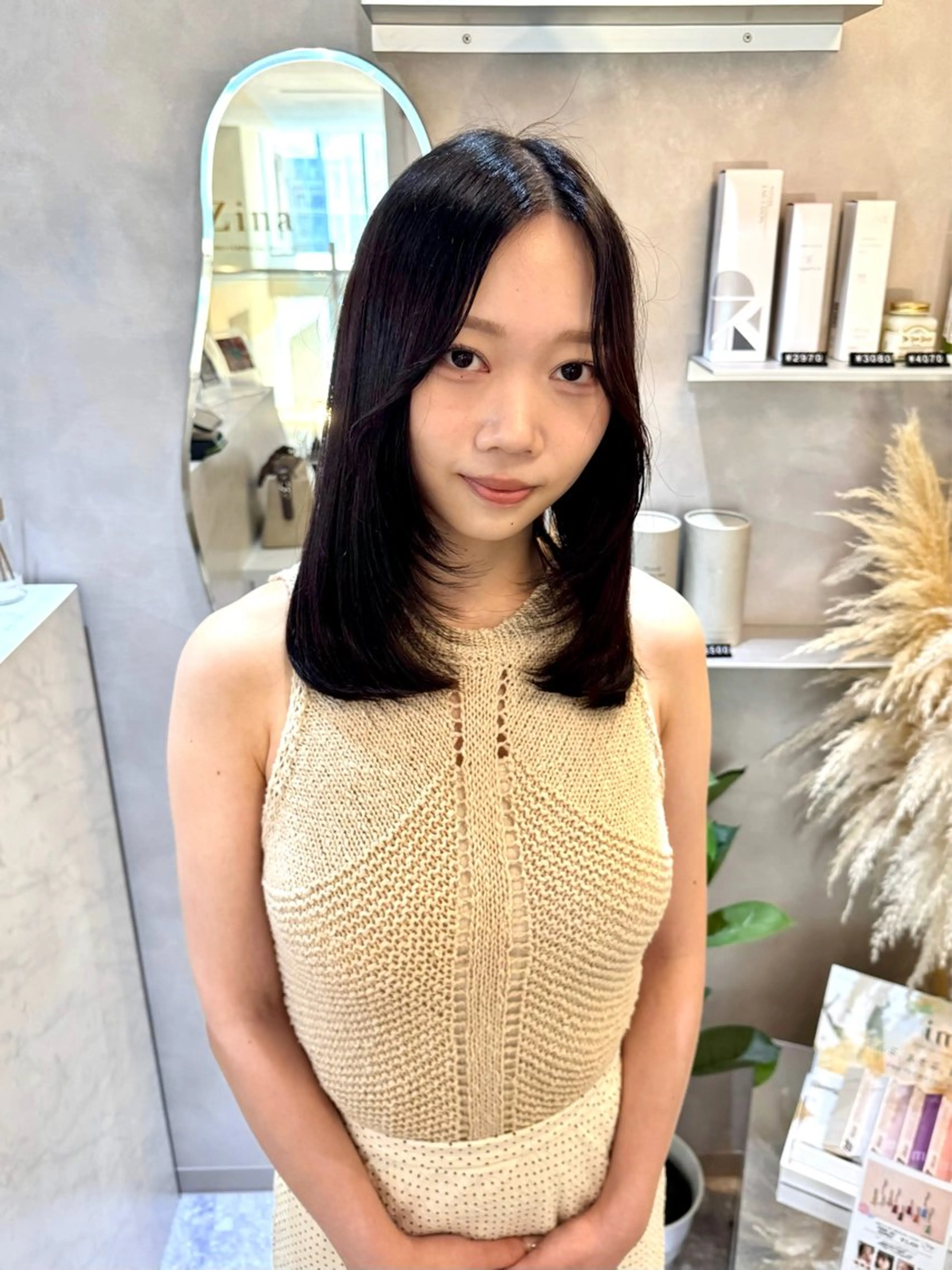 セミロング カラー 韓国ヘア🇰🇷/ 顔周り/松田光里のヘアスタイル