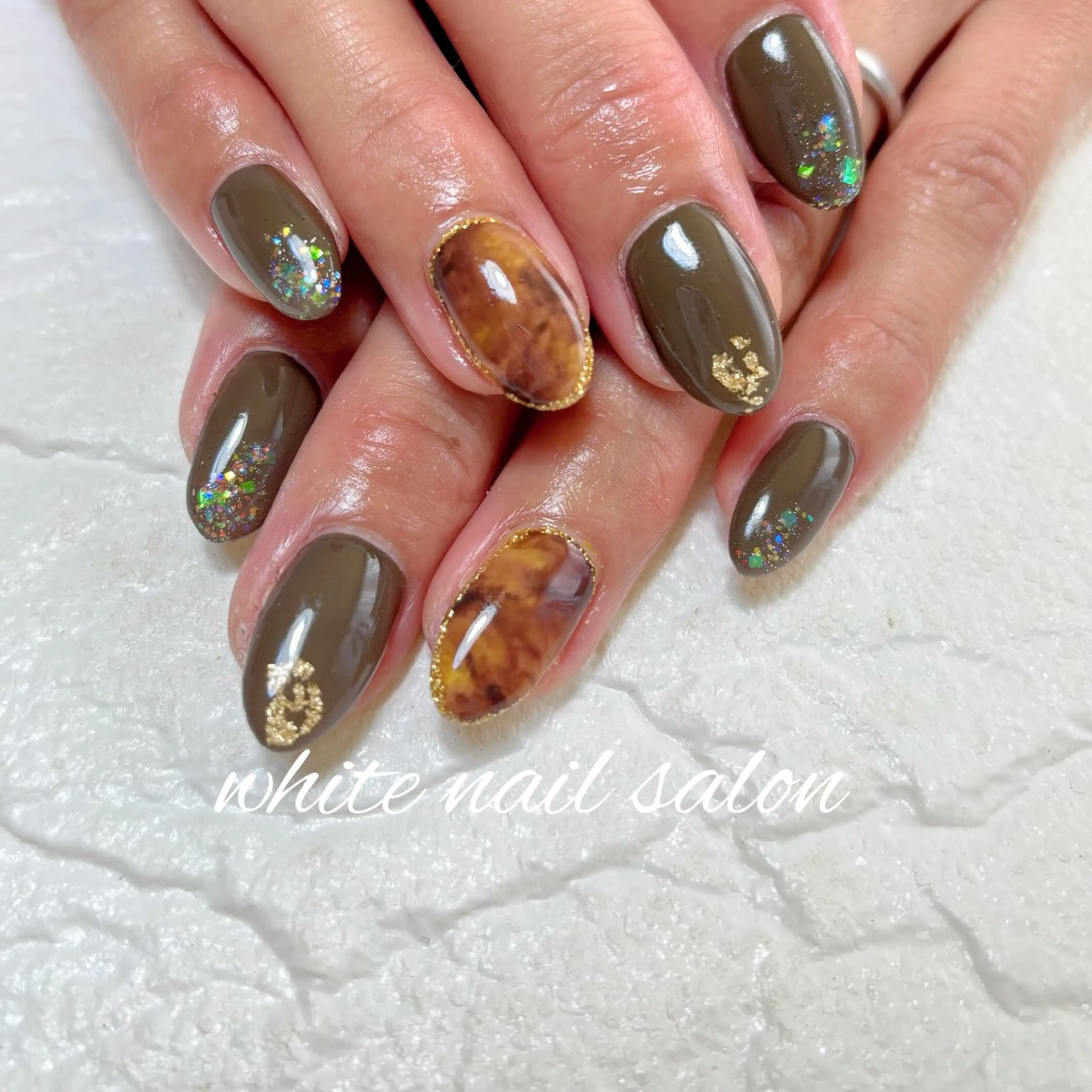 ネイル フットネイル ホワイト ハンドネイル white nail salonのネイルデザイン