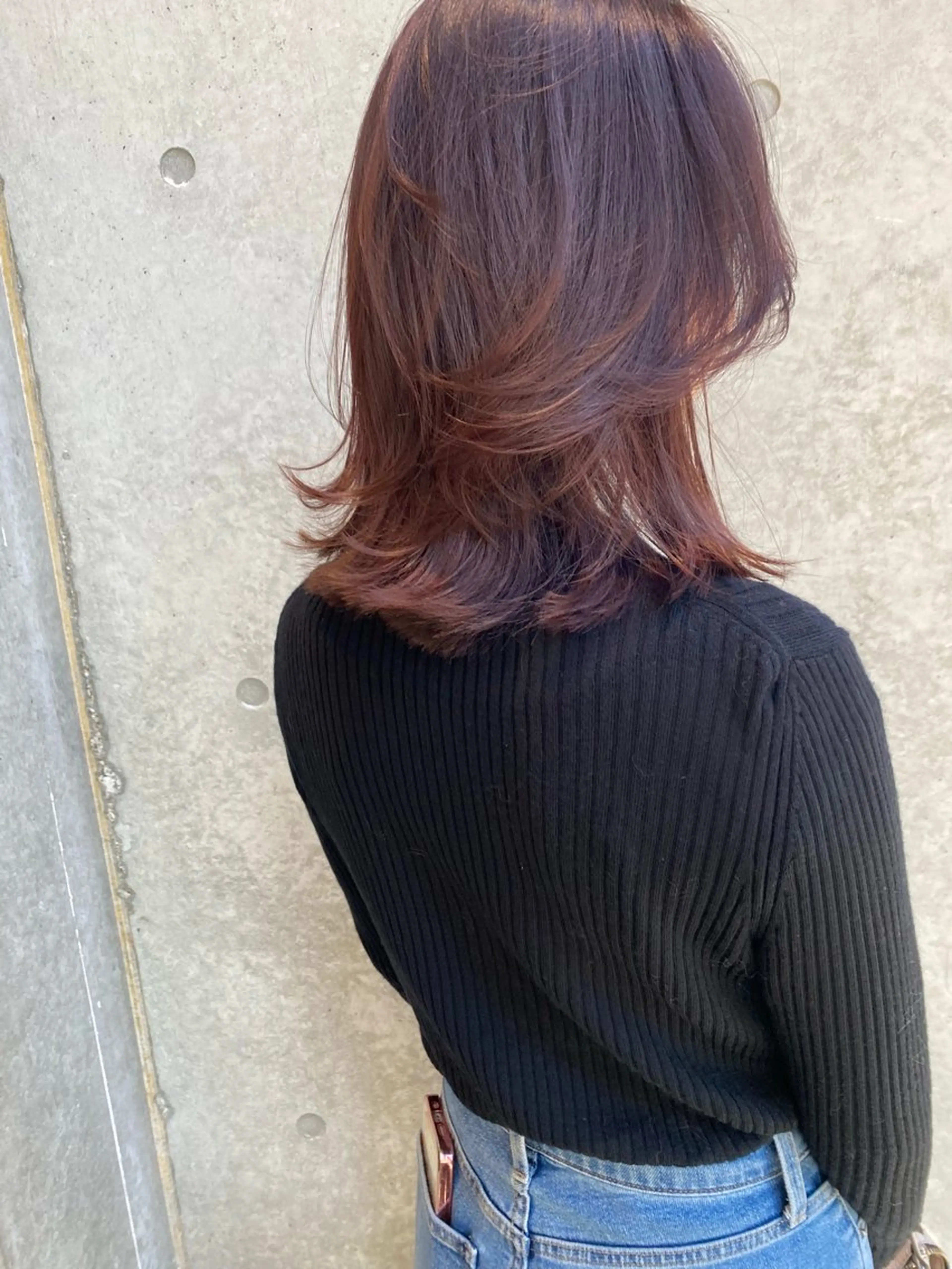 ミディアム カラー カット ヘアカラー トリートメント レイヤー/柔色 カラー/SAkiのヘアスタイル