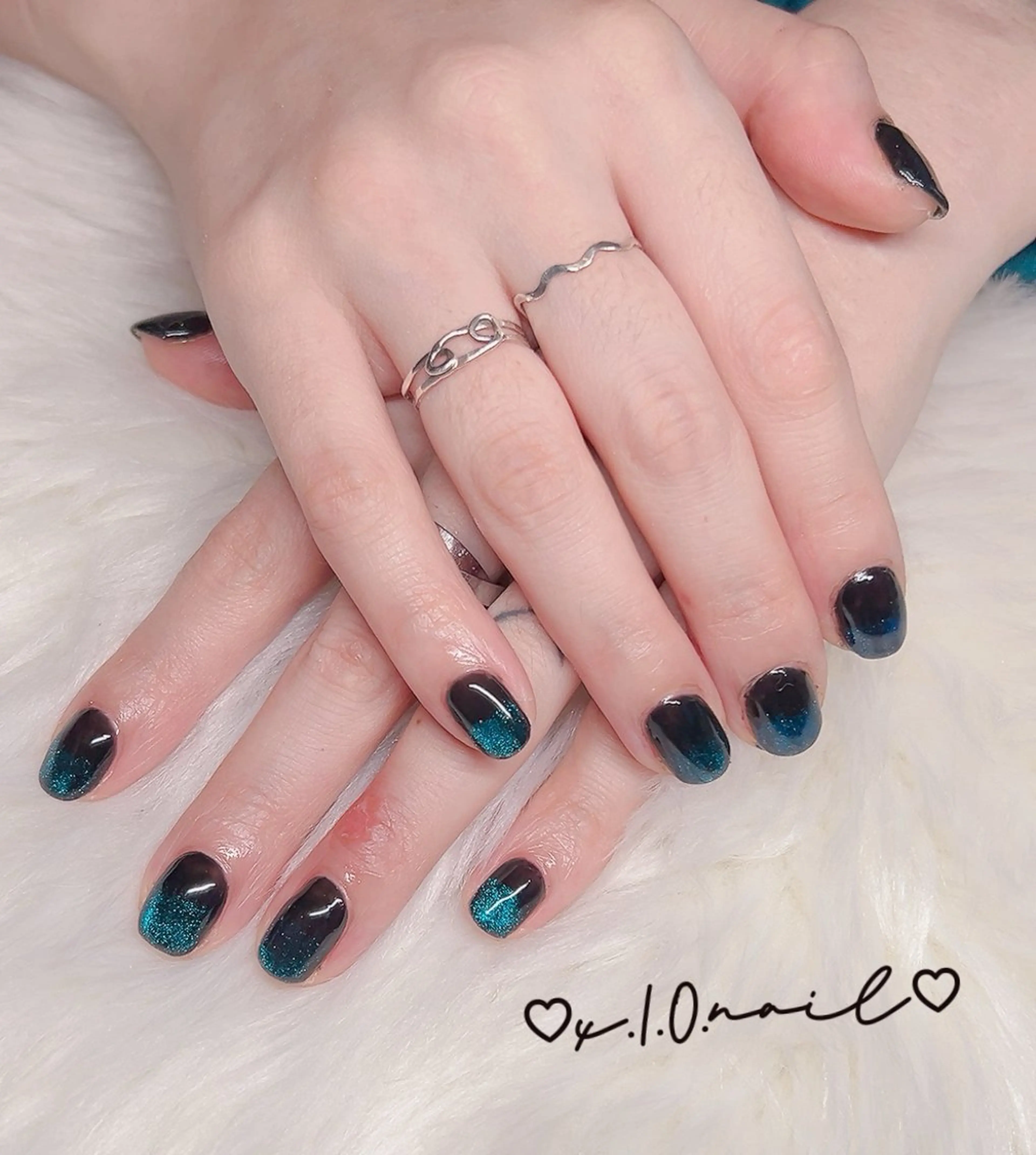 ネイル グラデーション マグネットネイル ショートネイル ハンドネイル x.1.0.nail ♡Cのネイルデザイン