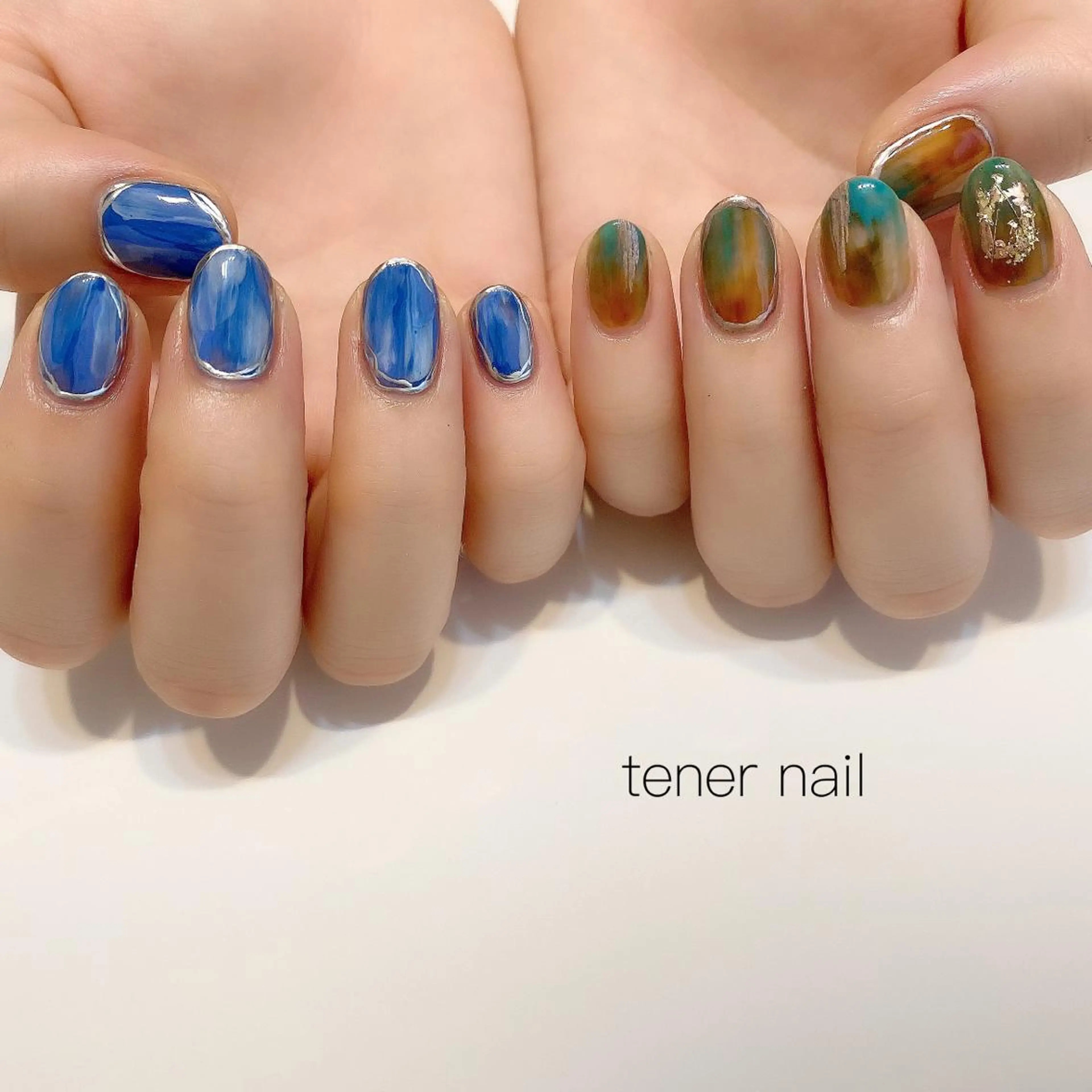 ネイル ブルー 夏ネイル テネルネイル tener nailのネイルデザイン