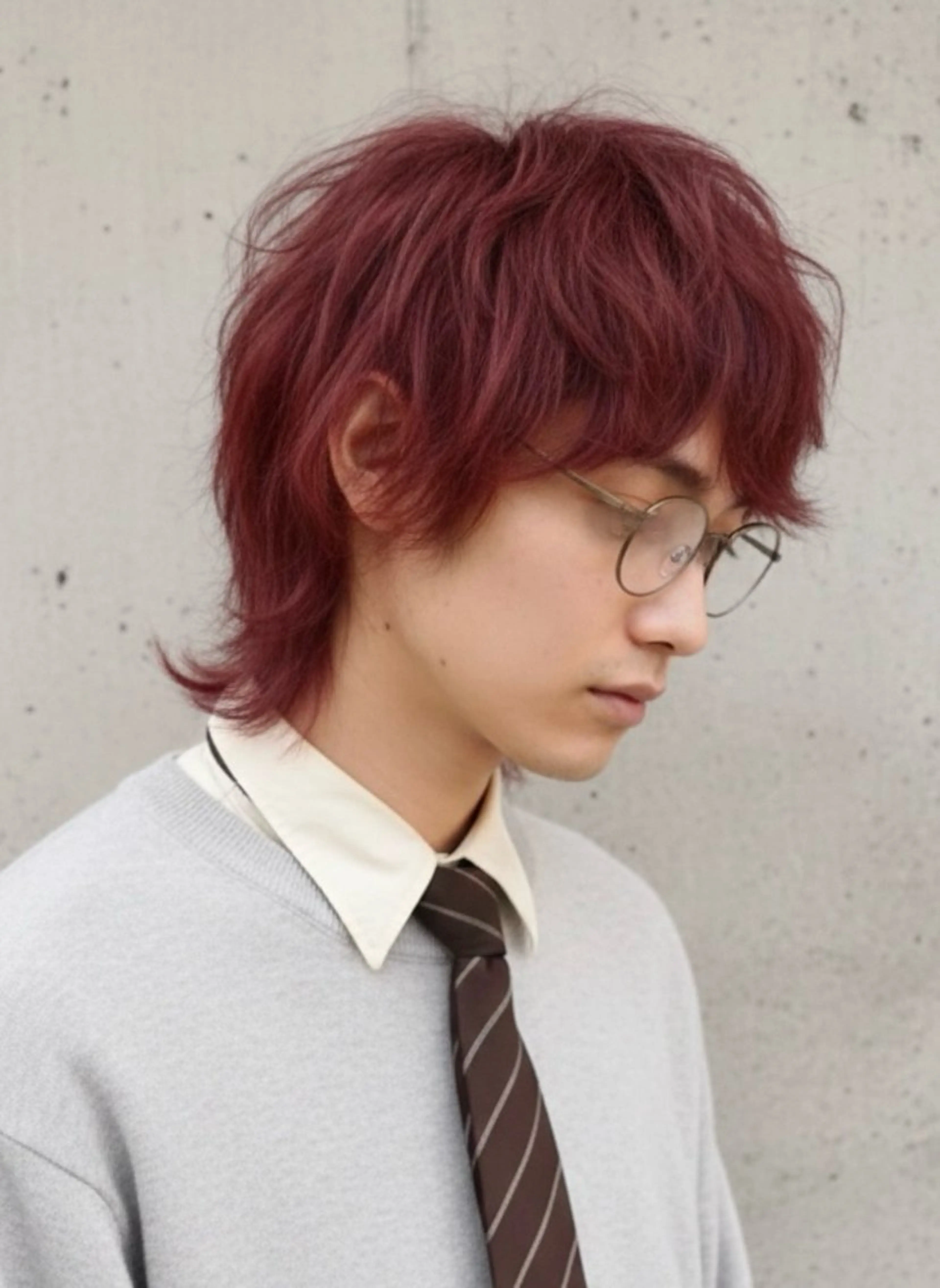 ミディアム カラー メンズ メンズブリーチ マッシュウルフ マッシュ メンズウルフカット ブリーチ カット ヘアカラー 大人メンズパーマ /石川瑠青のヘアスタイル