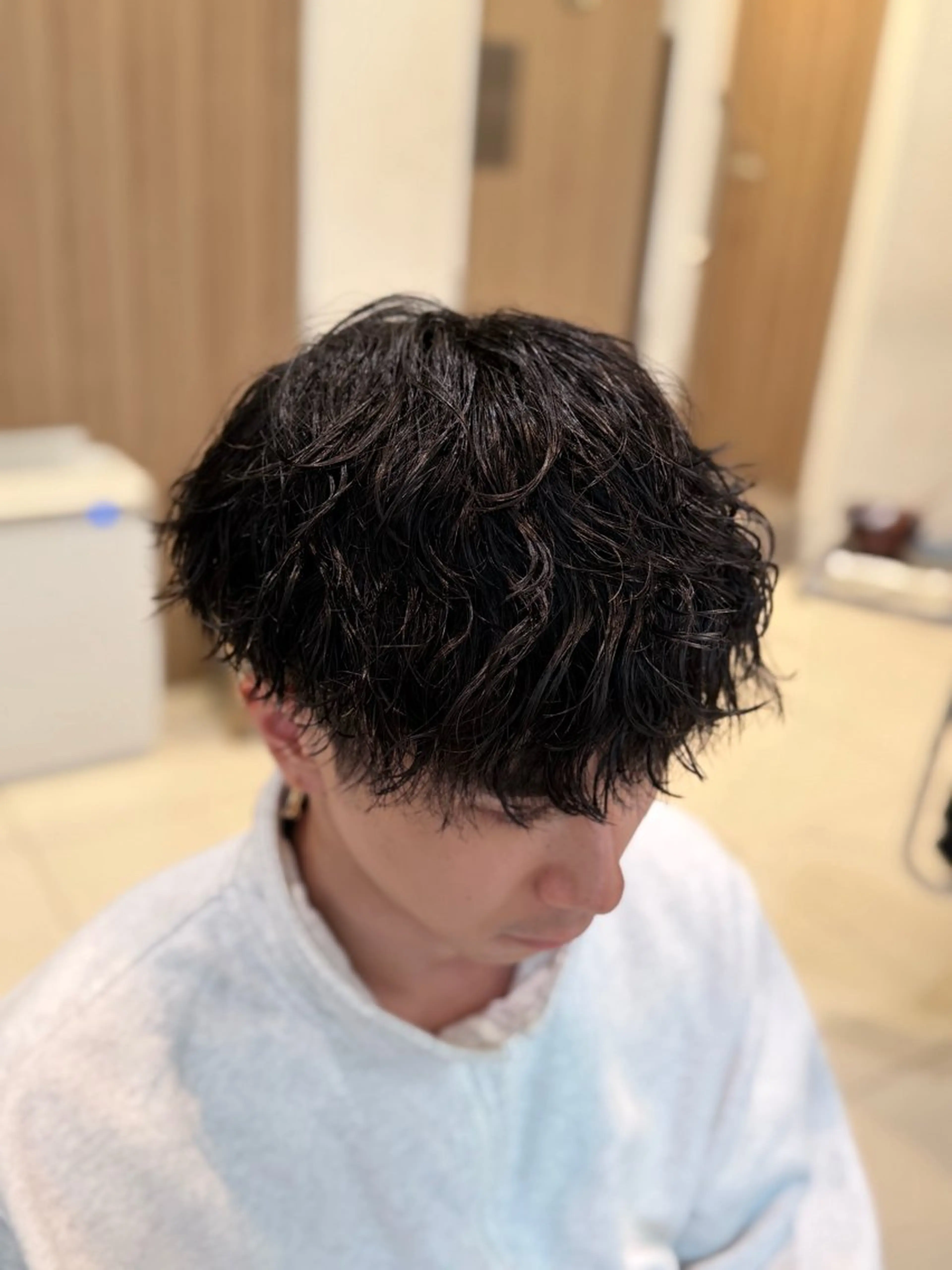 ショート パーマ メンズ メンズパーマ 波巻きパーマ カット パーマ ブリーチ/パーマ 縮毛/レイヤーaoiのヘアスタイル