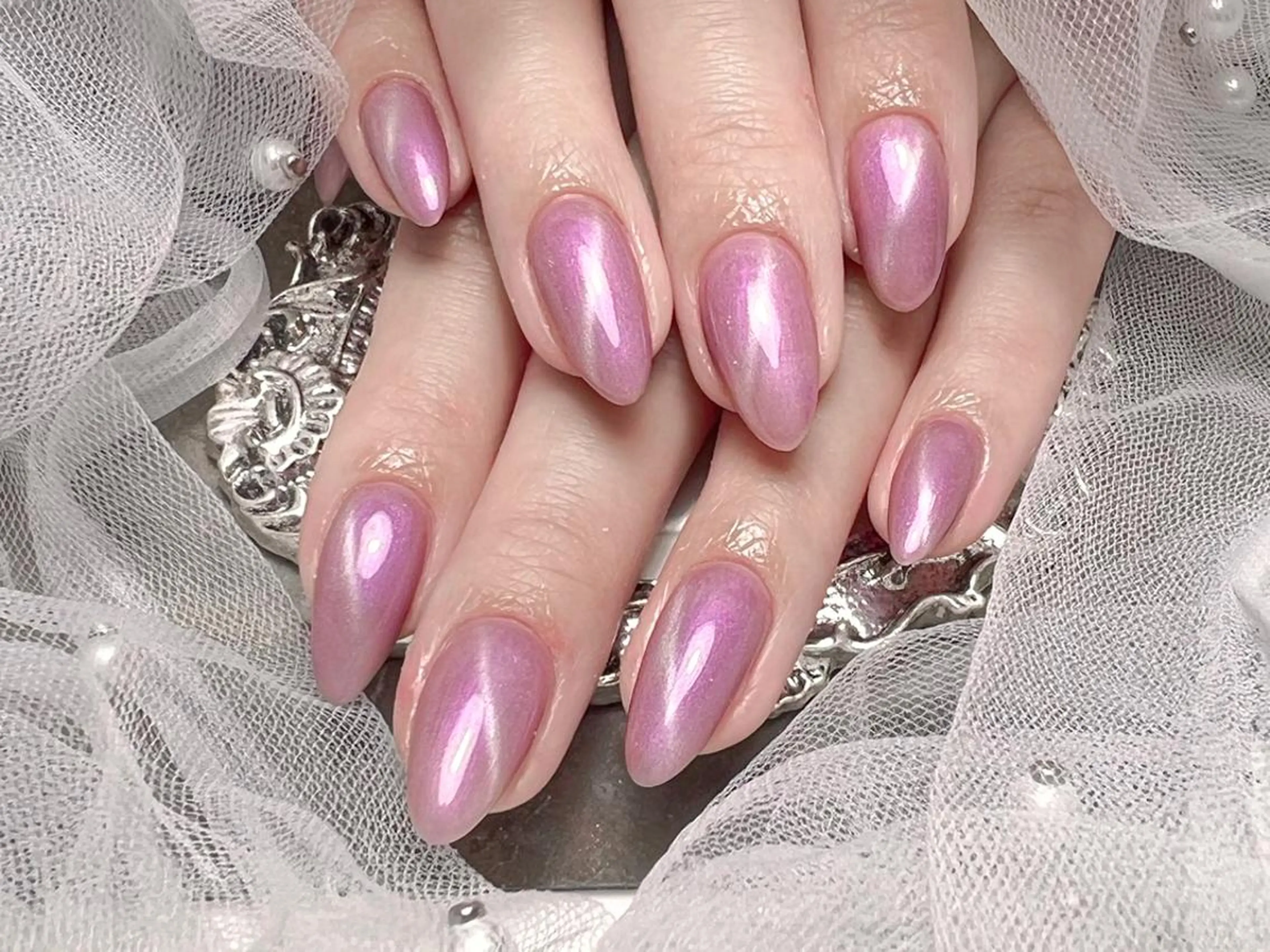 ネイル ハンドネイル マジック ミラーのネイルデザイン