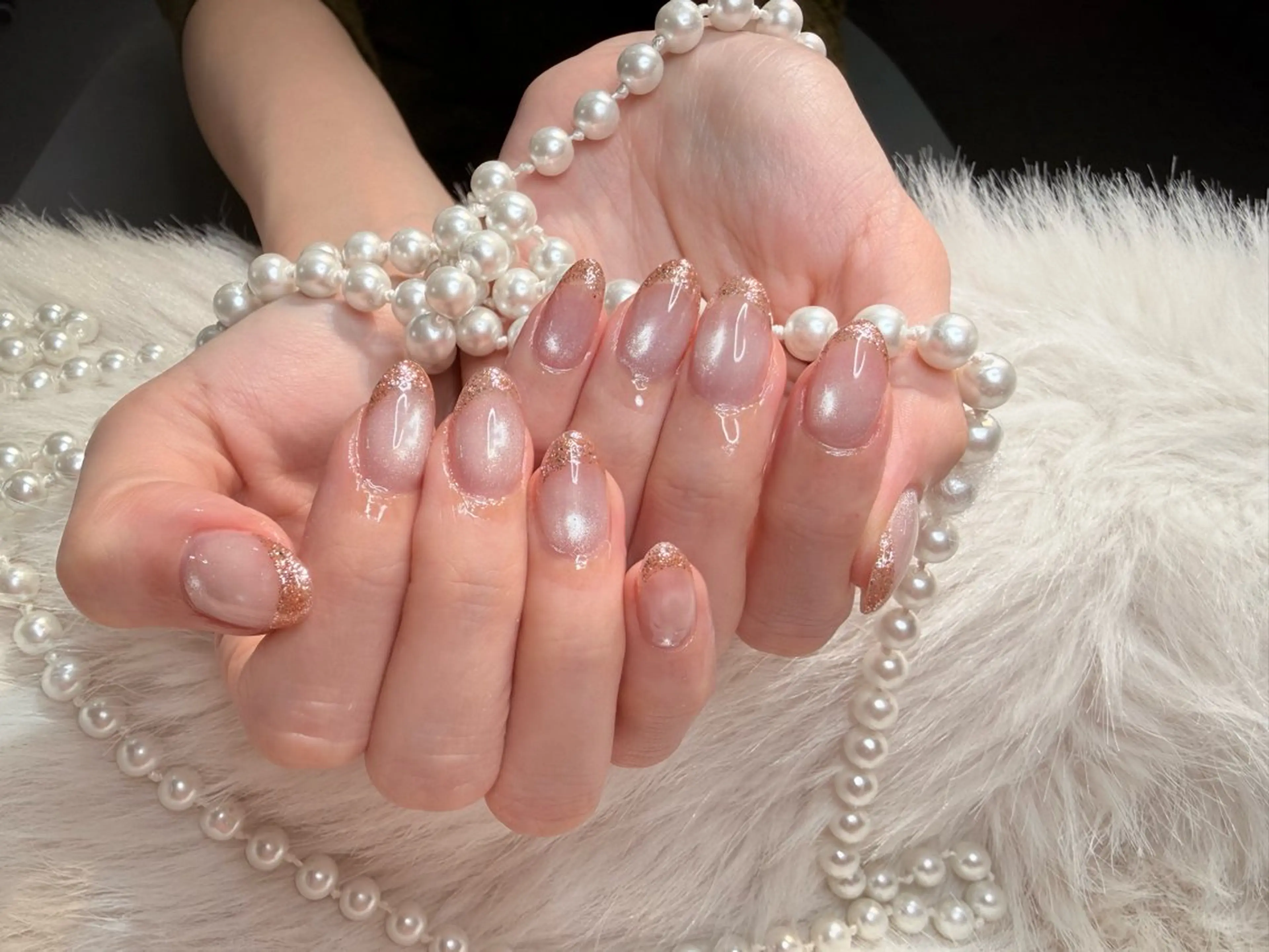 ネイル リボン、ガーリー パーツ放題専門店のネイルデザイン