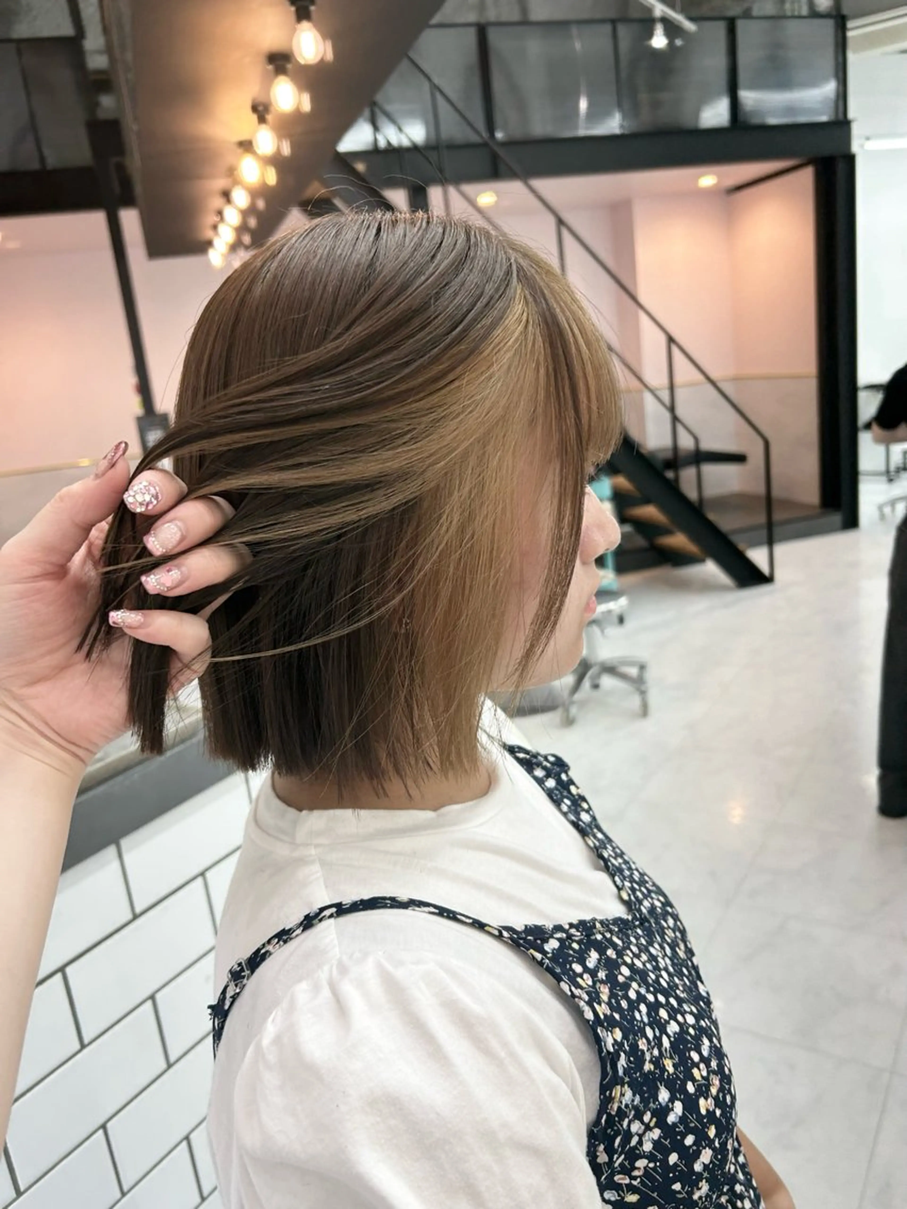 ミディアム カラー ヘアアレンジ カット ヘアカラー トリートメント 🎀暖色カラー🎀 ♡yurika♡のヘアスタイル