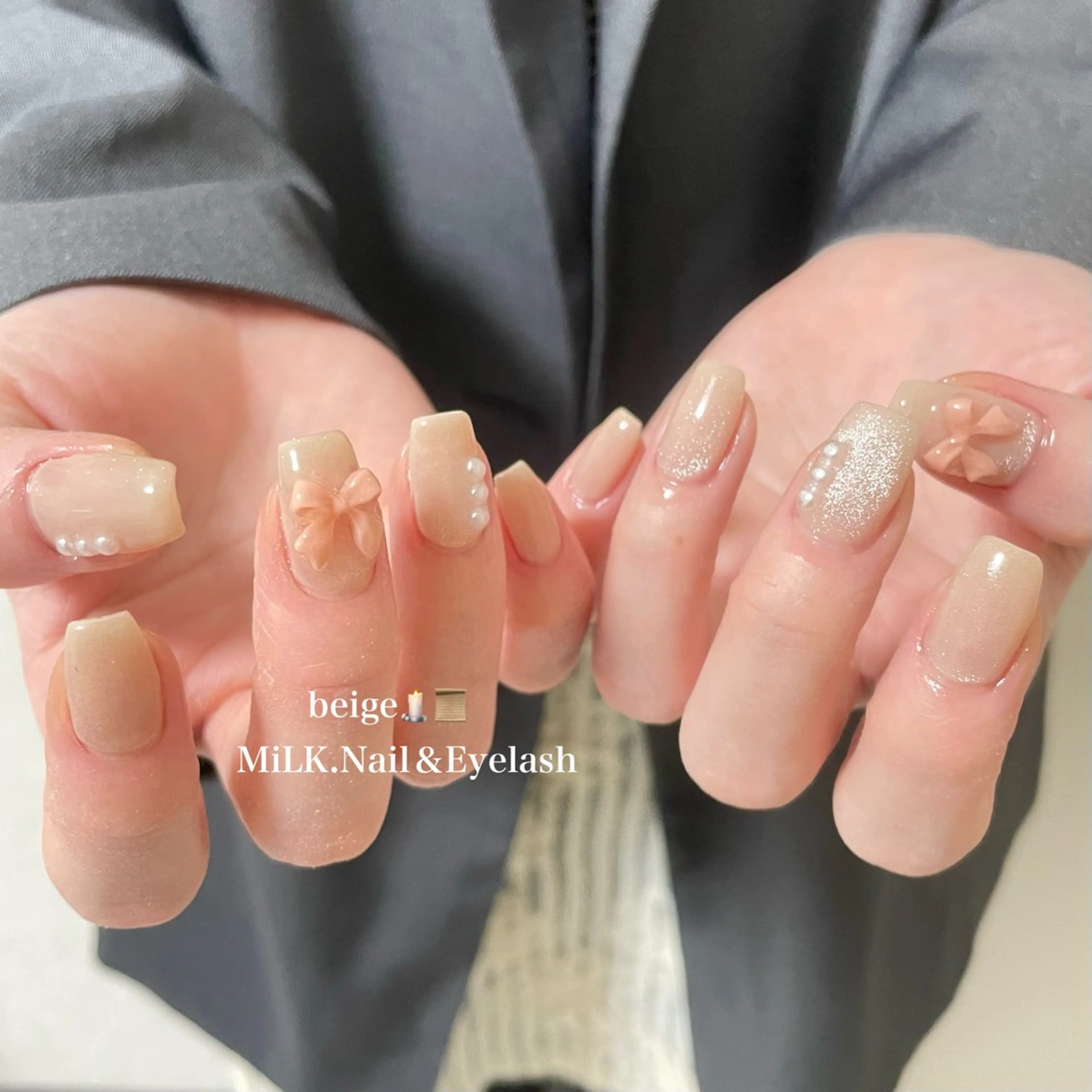 ネイル シンプルネイル ハンドネイル MiLK. wakaのマツエク・マツパデザイン