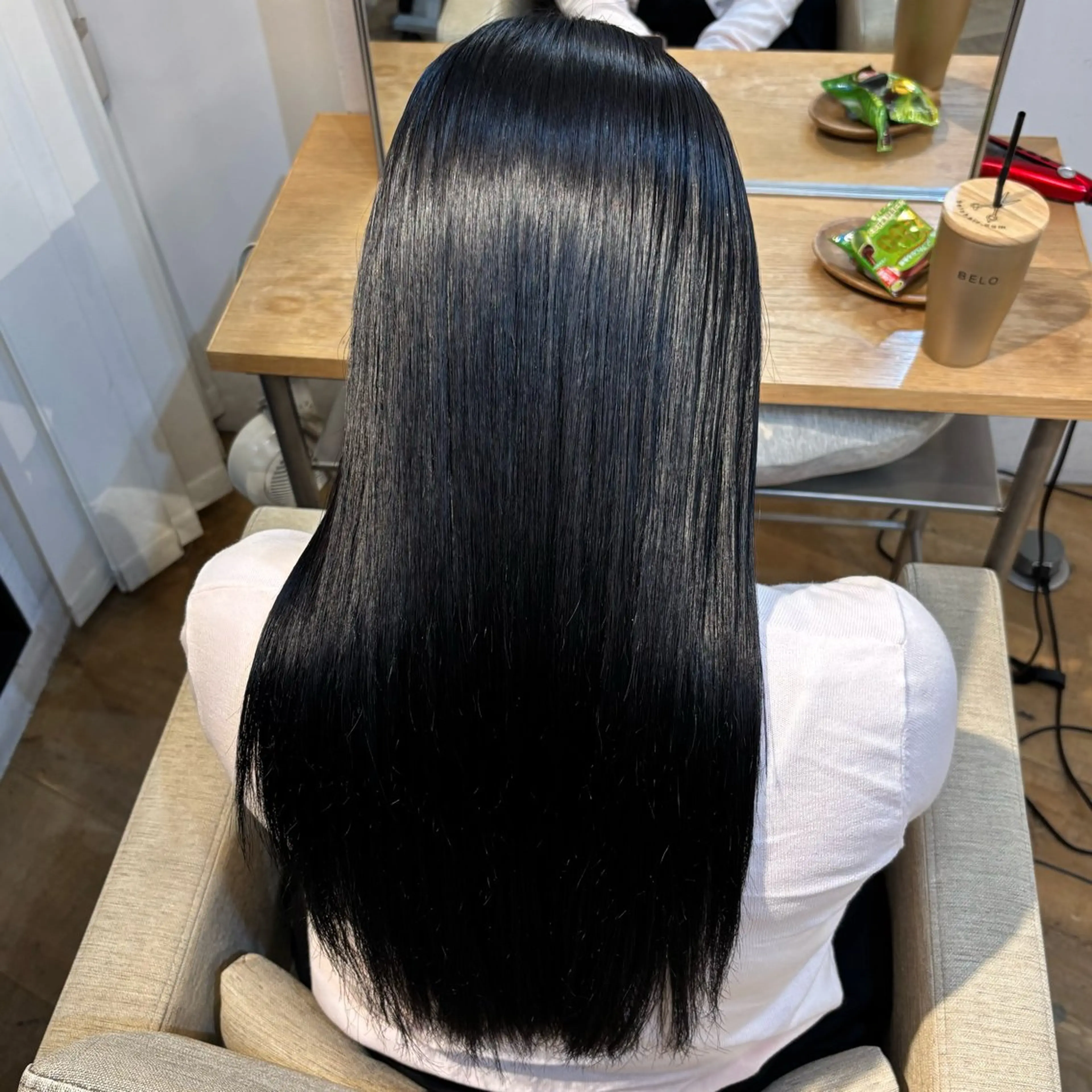 ロング 酸性ストレート 縮毛矯正 BELO OSAKA マオのヘアスタイル