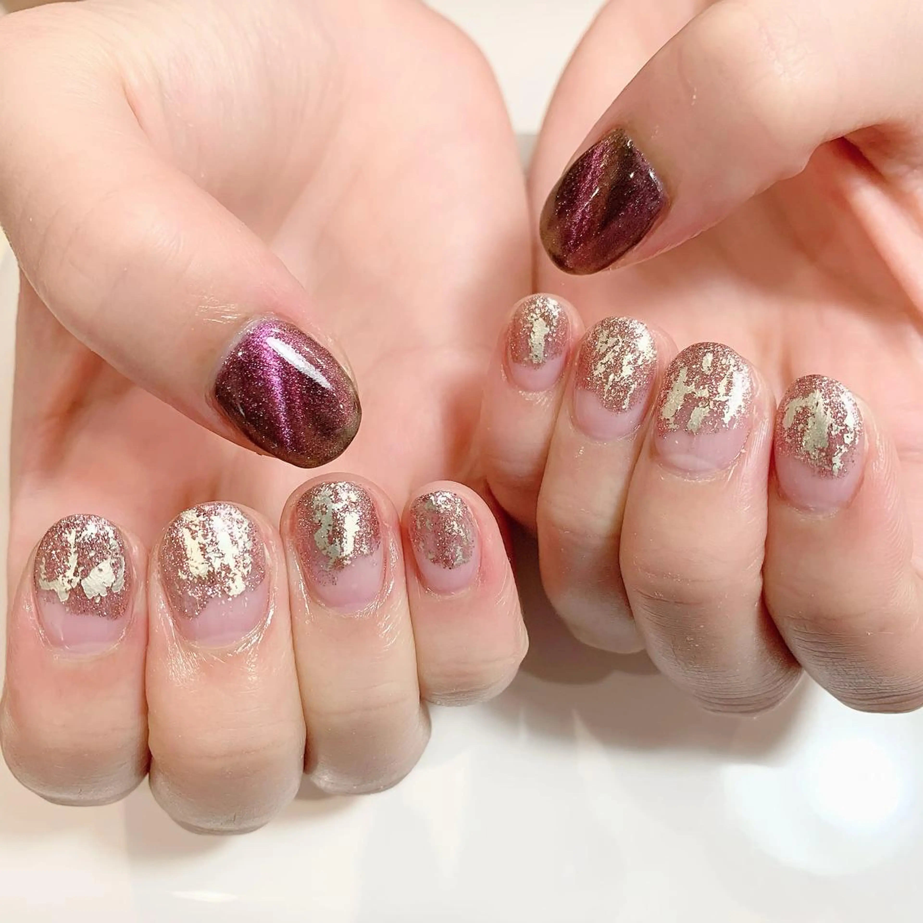 ネイル キラキラネイル マグネットネイル ハンドネイル 松川 めぐみのネイルデザイン