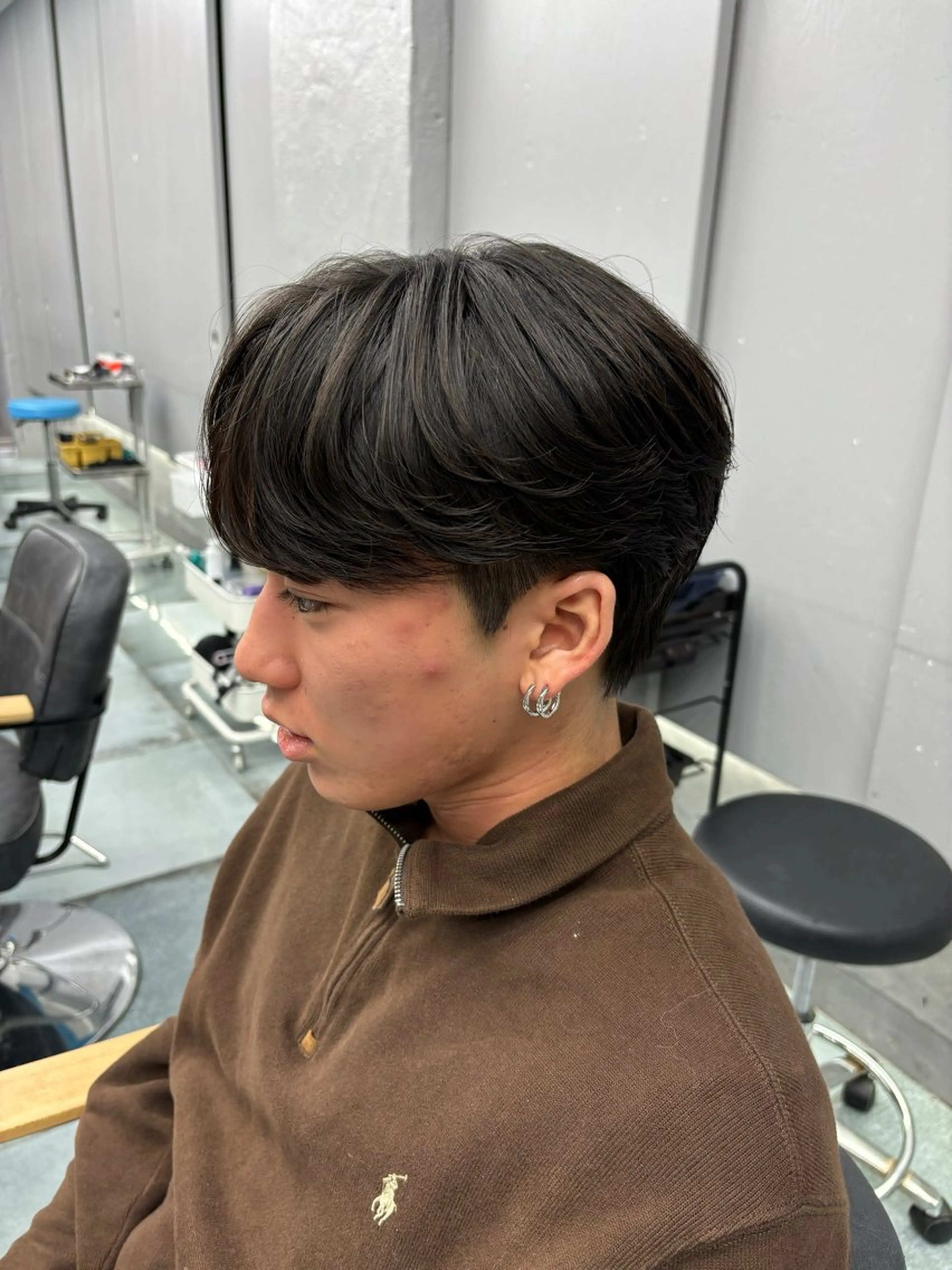 ショート メンズ マッシュ シースルーマッシュ カット メンズパーマ/韓国 ヘア/Mino🤍のヘアスタイル