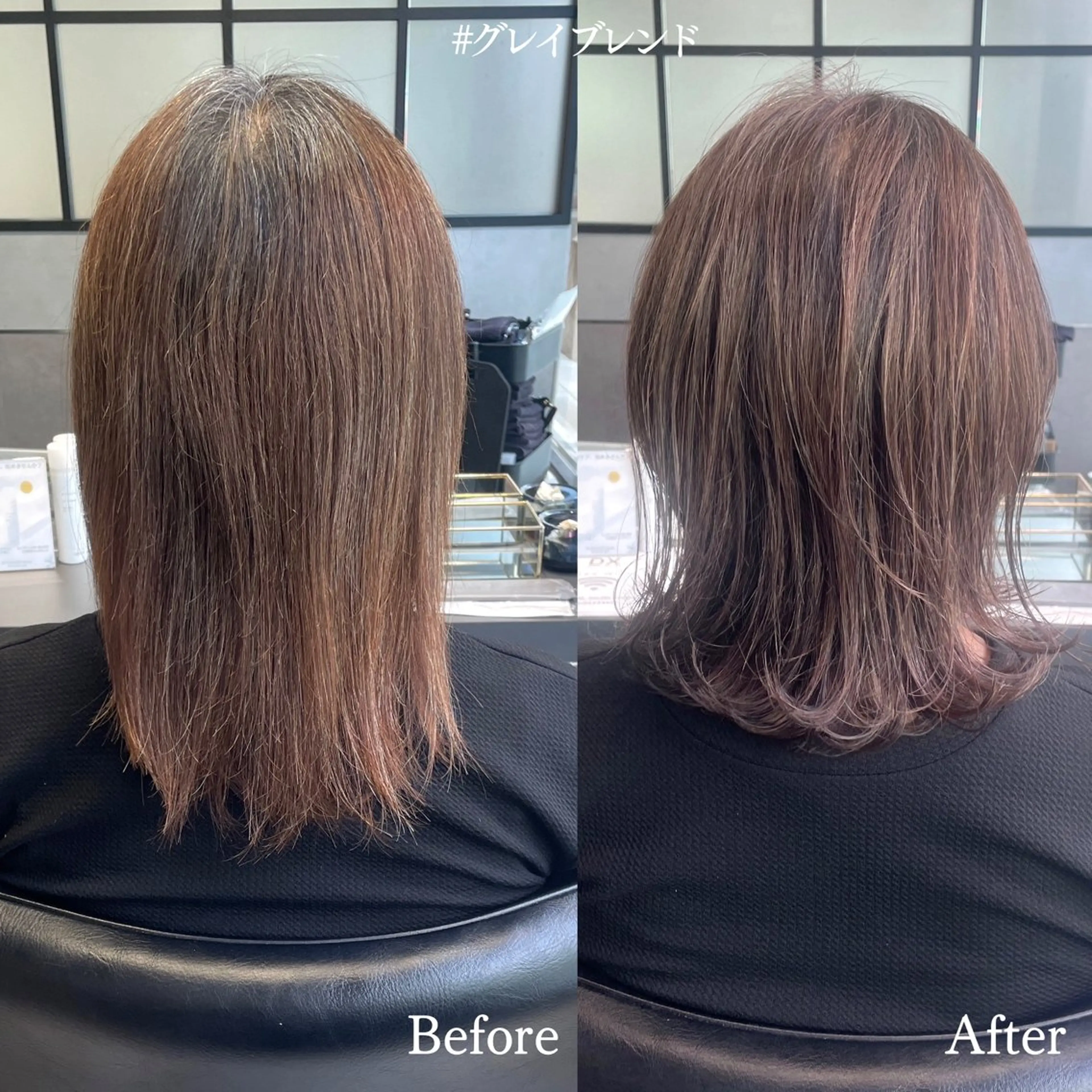 ミディアム カラー ハイライトカラー ボブ ハイライト 外ハネヘア ヘアカラー トリートメント DX SHARE SALON所属・matka白髪ぼかし 大人ヘア/KEIKOのヘアスタイル