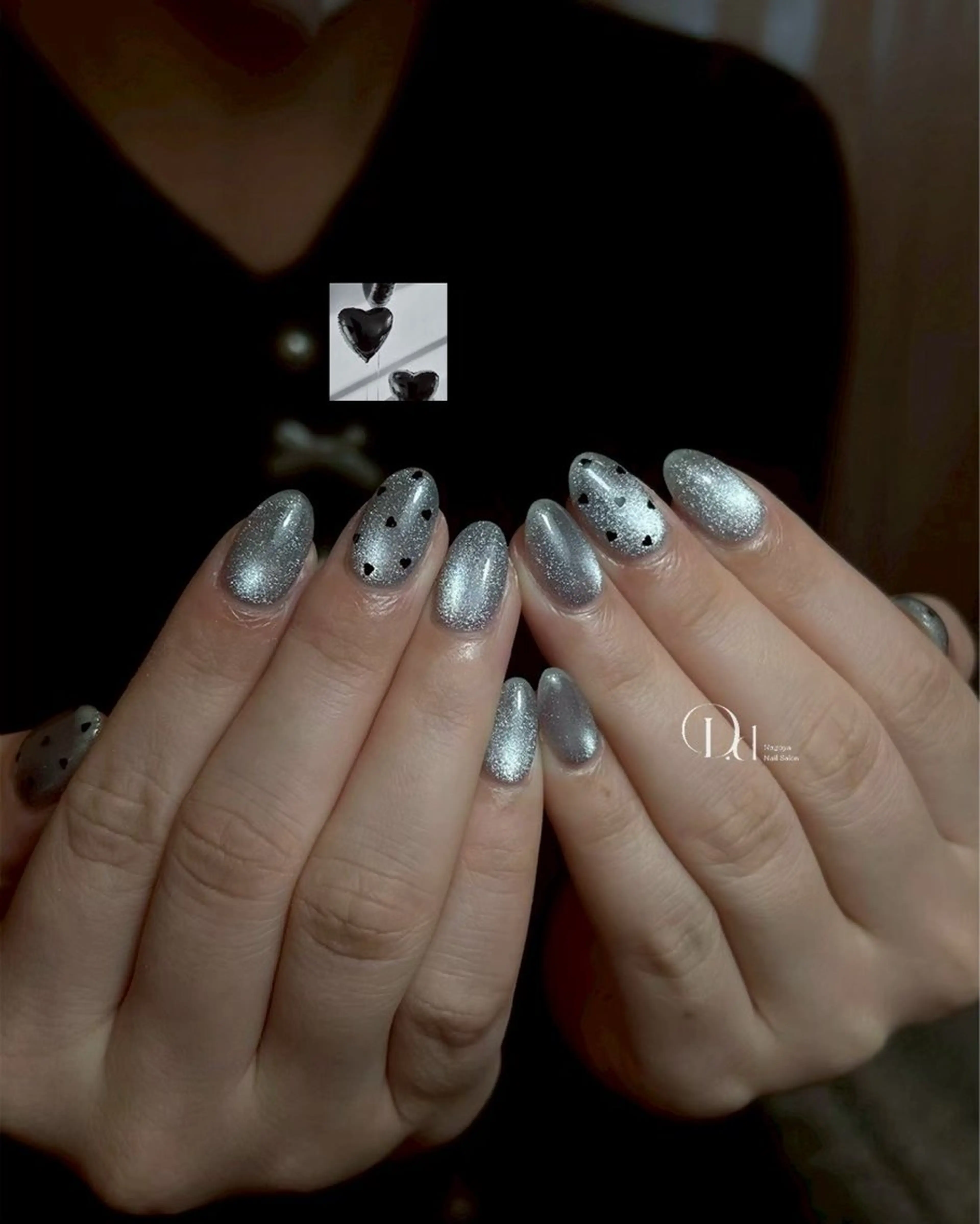 ネイル 長さ出し ジェルネイル ハート 韓国ネイル マグネットネイル ハンドネイル D.d nail Tokoのネイルデザイン