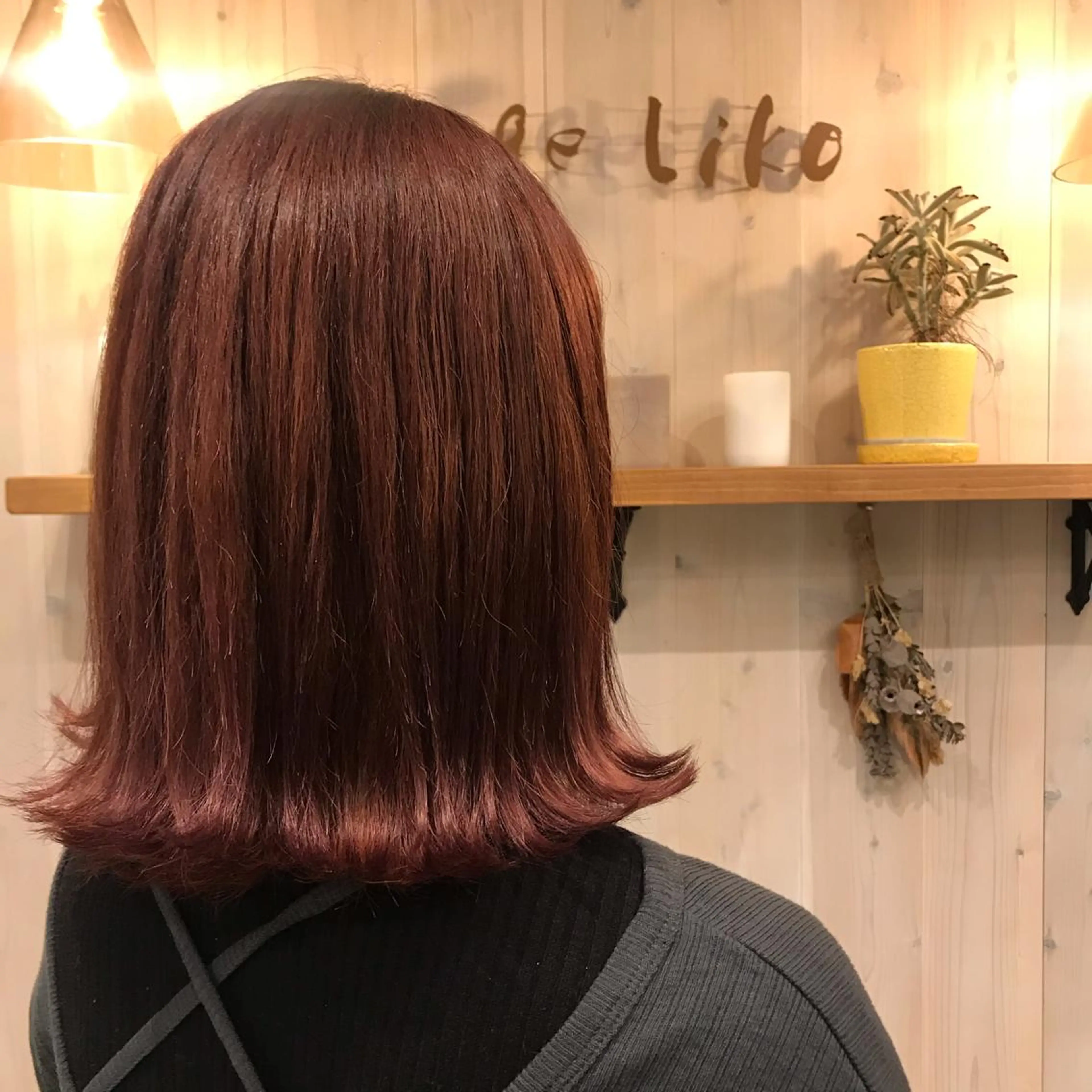 ミディアム カラー レッドカラー 透明感カラー/ 寺田千雅子のヘアスタイル