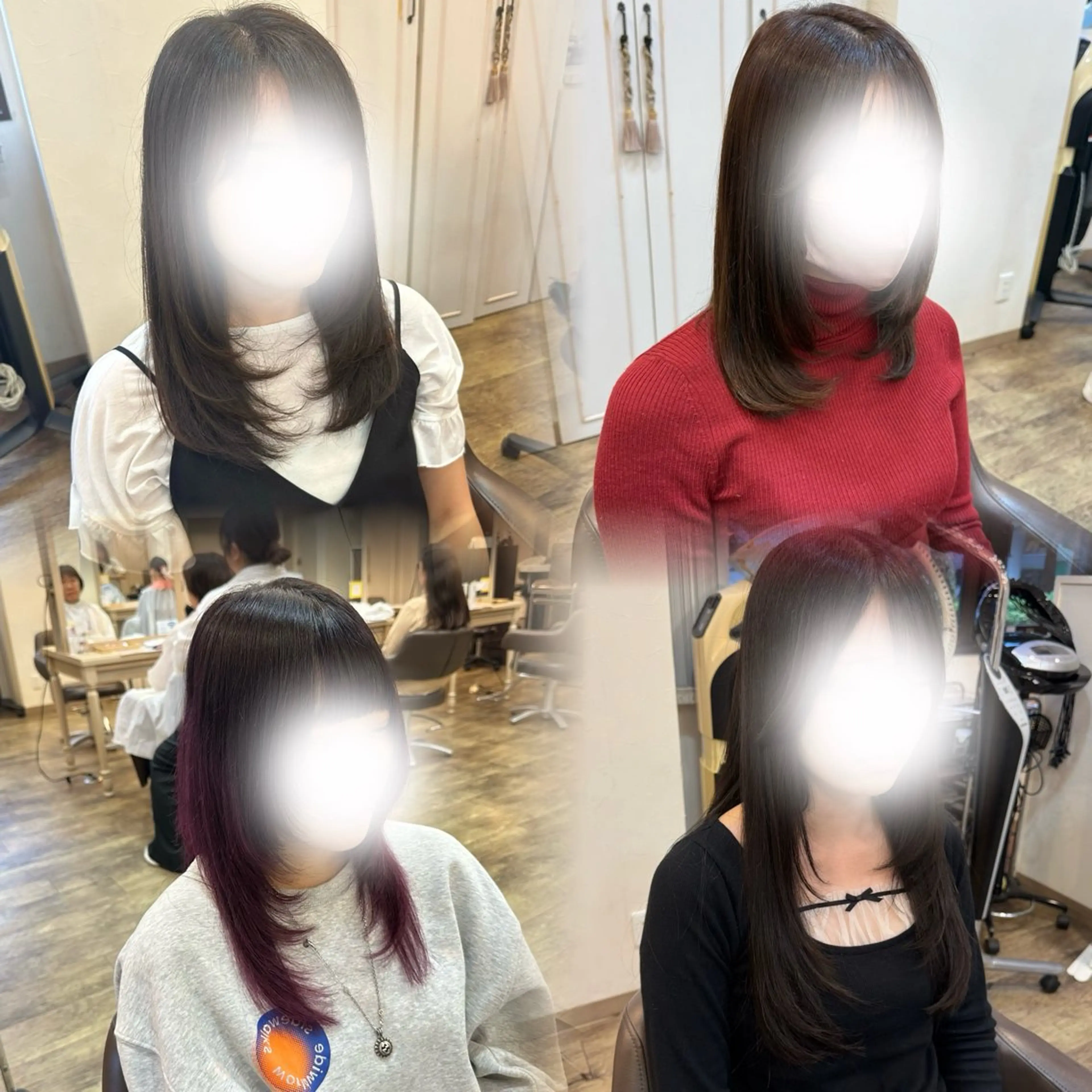 ロング 顔まわりレイヤー レイヤーカット 杉田 花乃のヘアスタイル