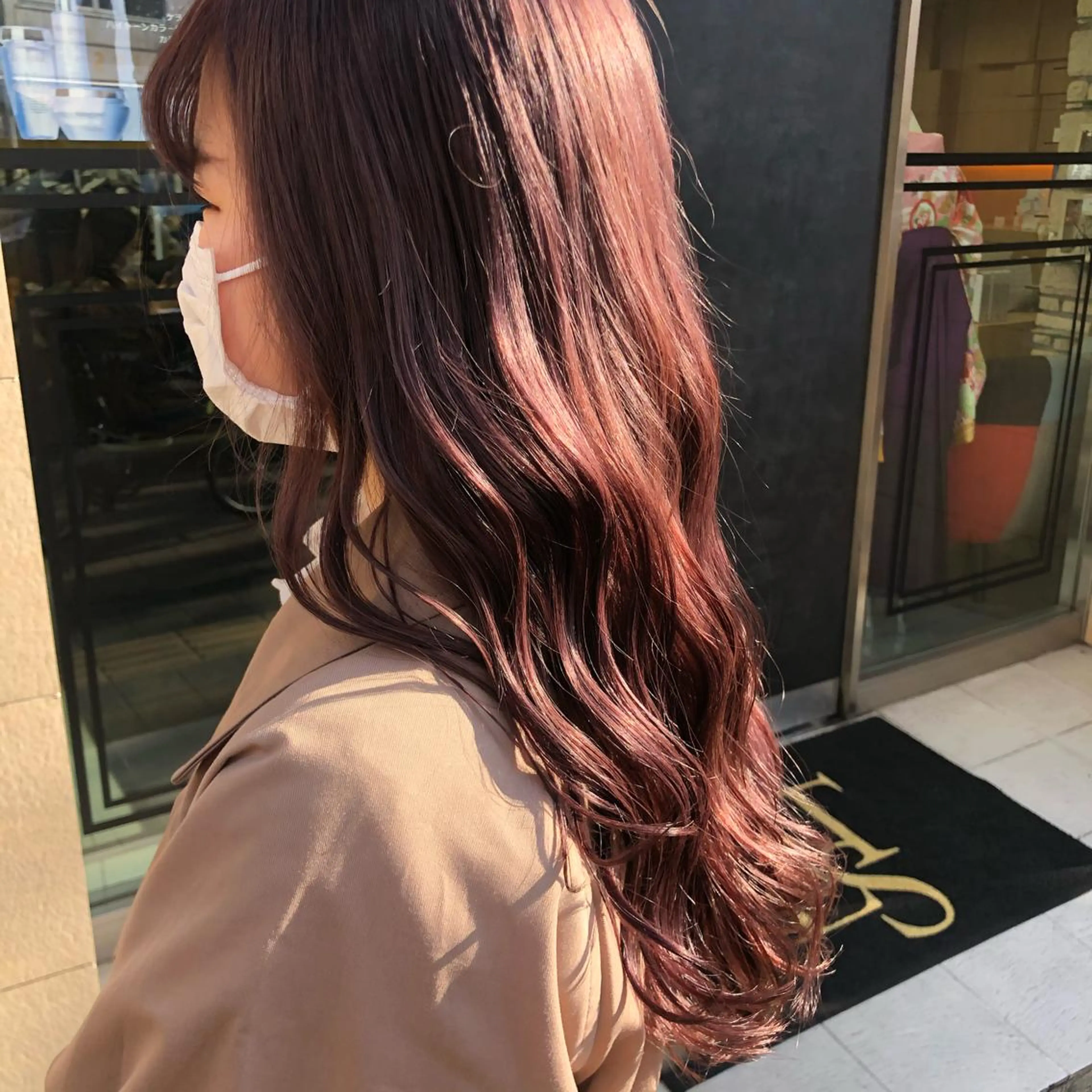 ロング カラー ヘアアレンジ ベージュカラー ラベンダーカラー ラベンダーベージュ チャンモリパーマ/韓 国/Minami🦋のヘアスタイル