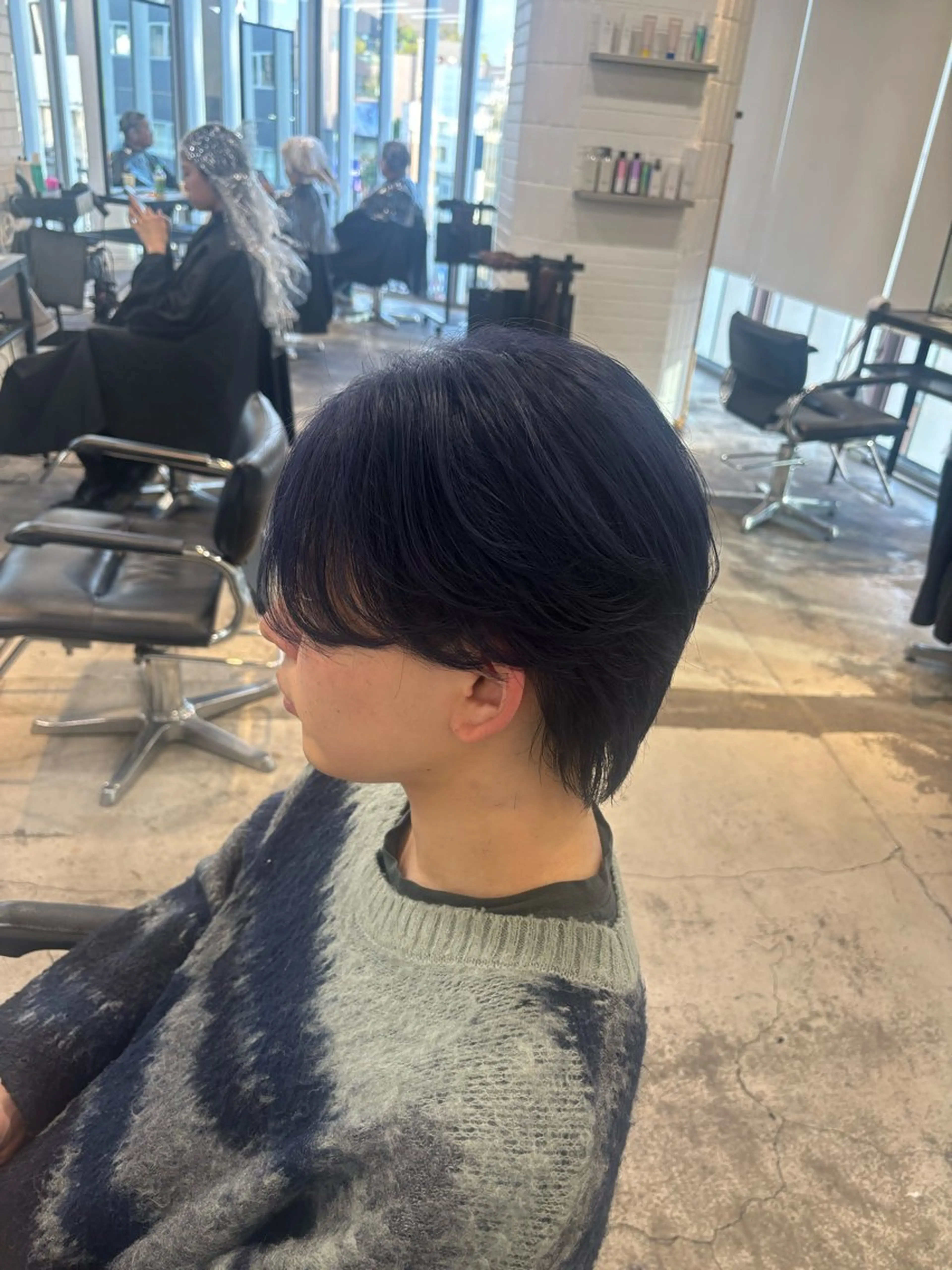 カラー メンズ マッシュ シースルーマッシュ ブルーカラー ブルーラベンダー ラベンダーカラー カット ヘアカラー レイヤー sala 推しカラー職人🎀のヘアスタイル