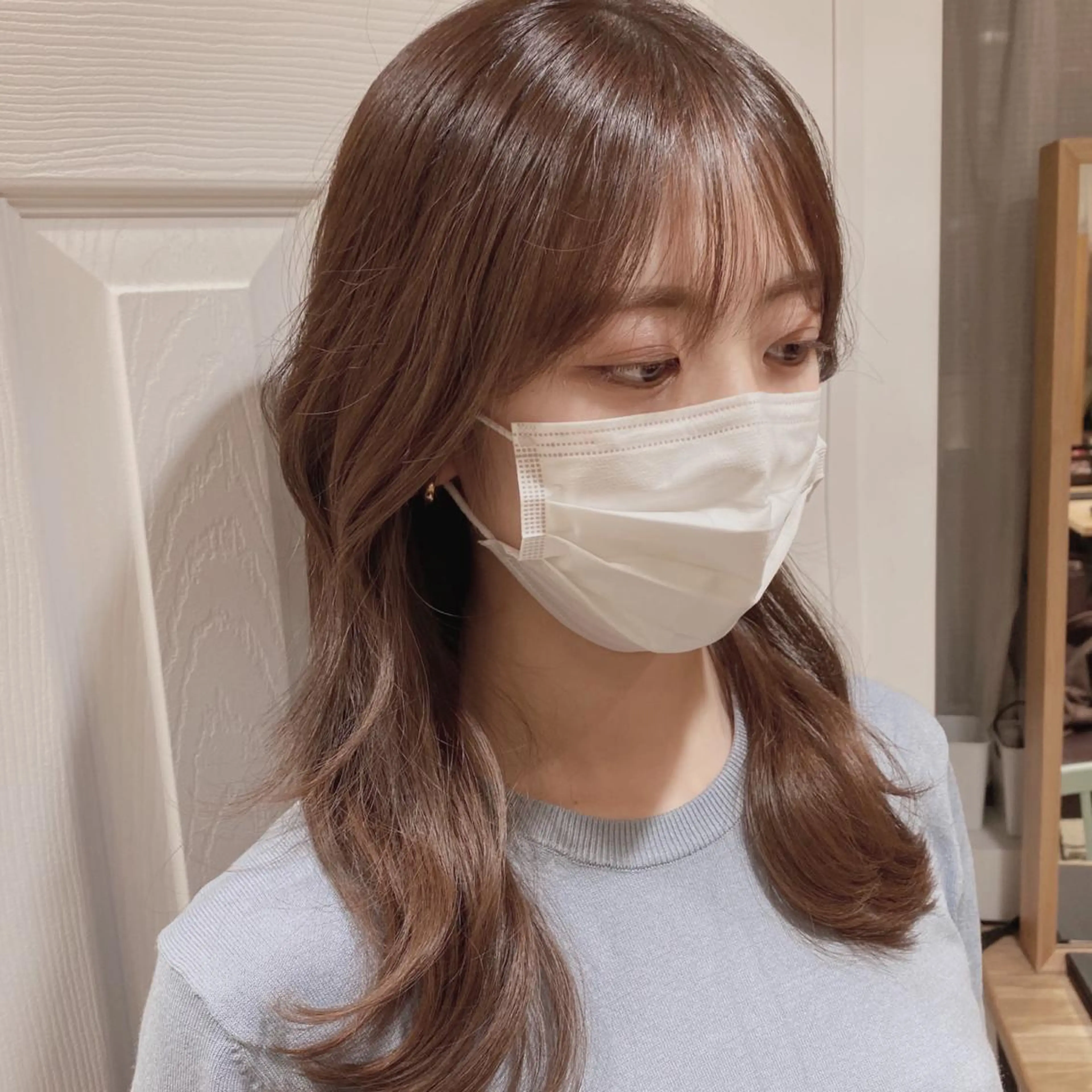 ミディアム 韓国風ヘア パーソナルカラー lapiax阿部のヘアスタイル