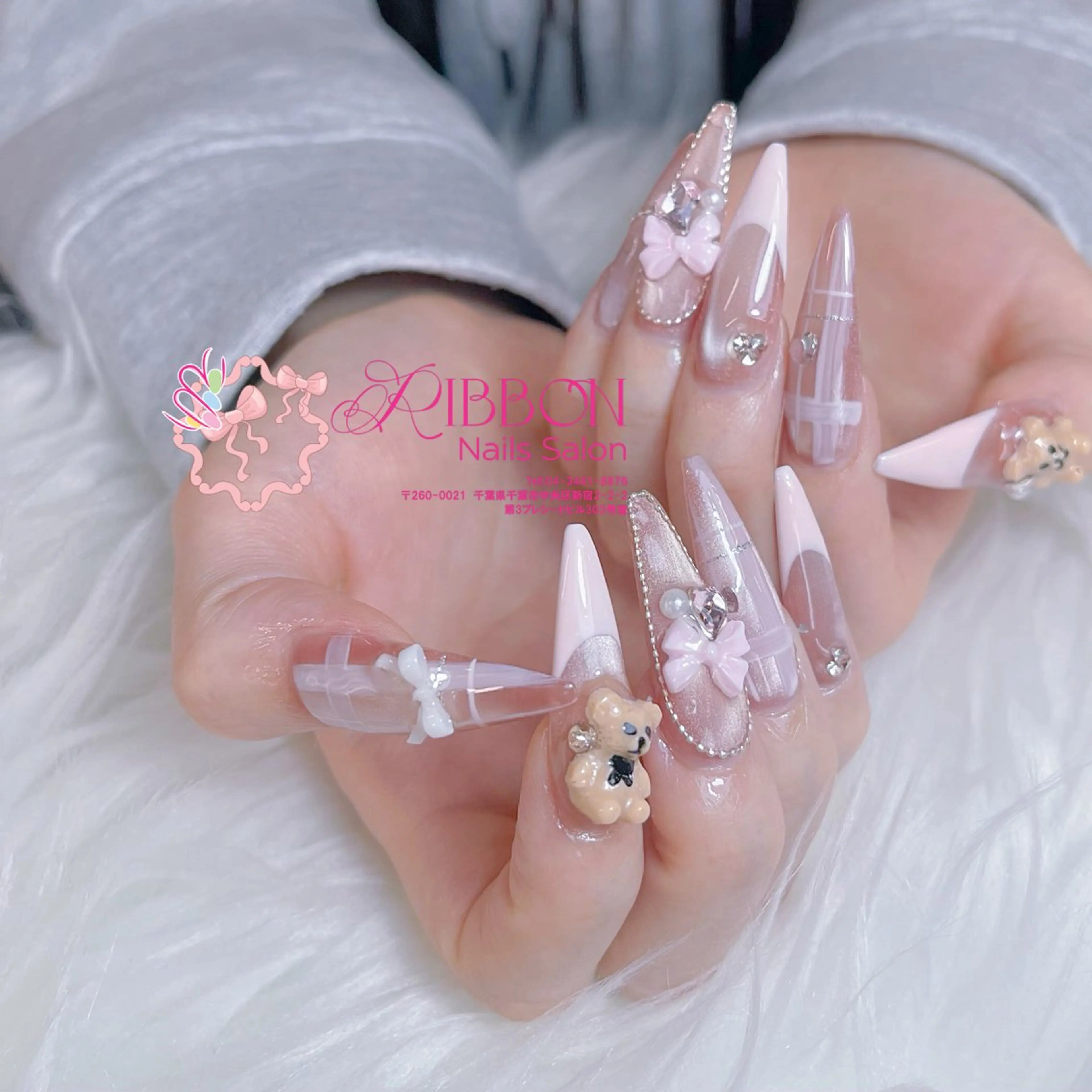 ネイル チークネイル フットネイル フレンチネイル グラデーション 韓国ネイル ハンドネイル Ribbonnail salonのネイルデザイン