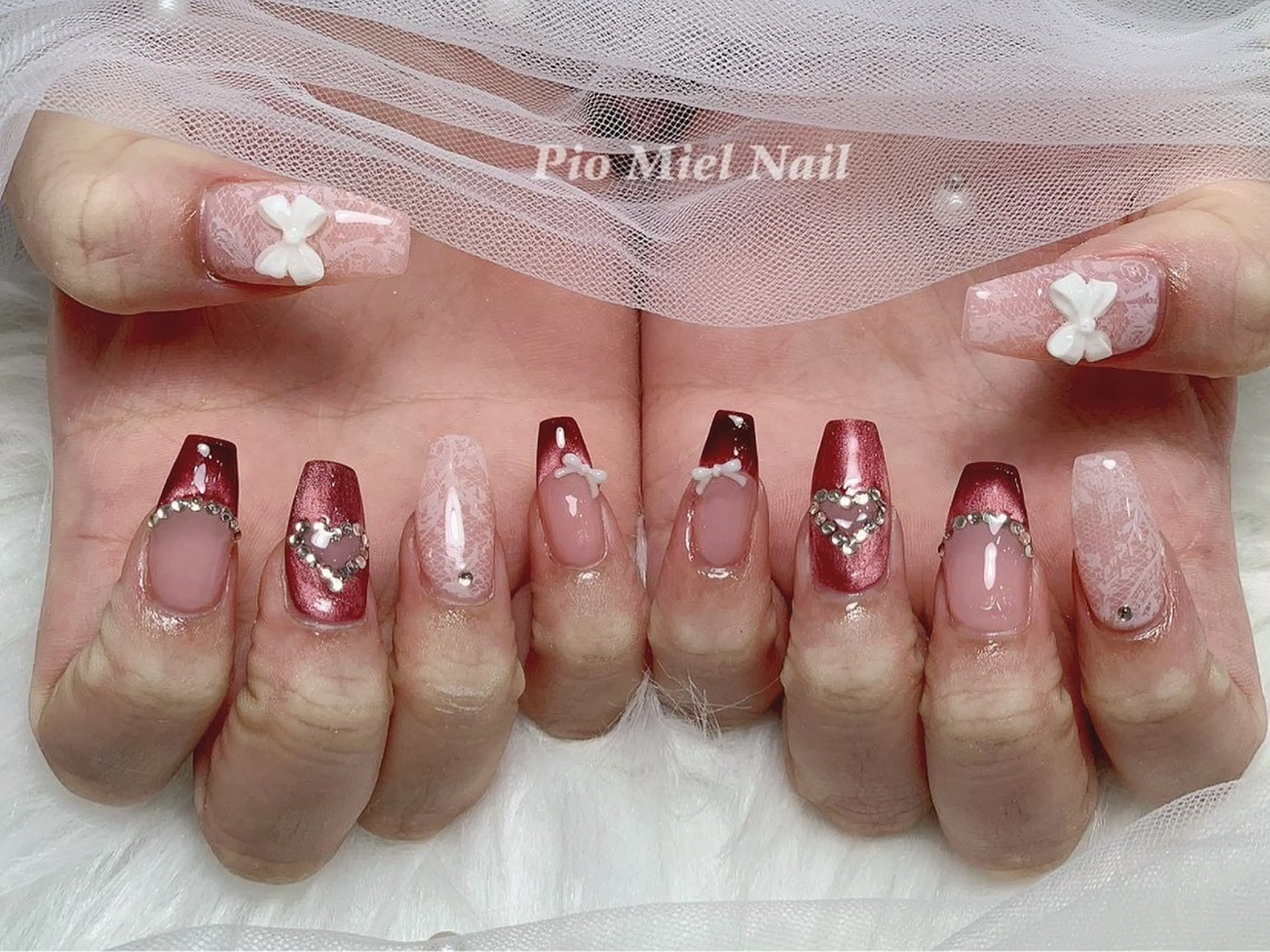 ネイル フレンチネイル 韓国ネイル マグネットネイル ニュアンスネイル ワンカラーネイル Pio Mielのネイルデザイン