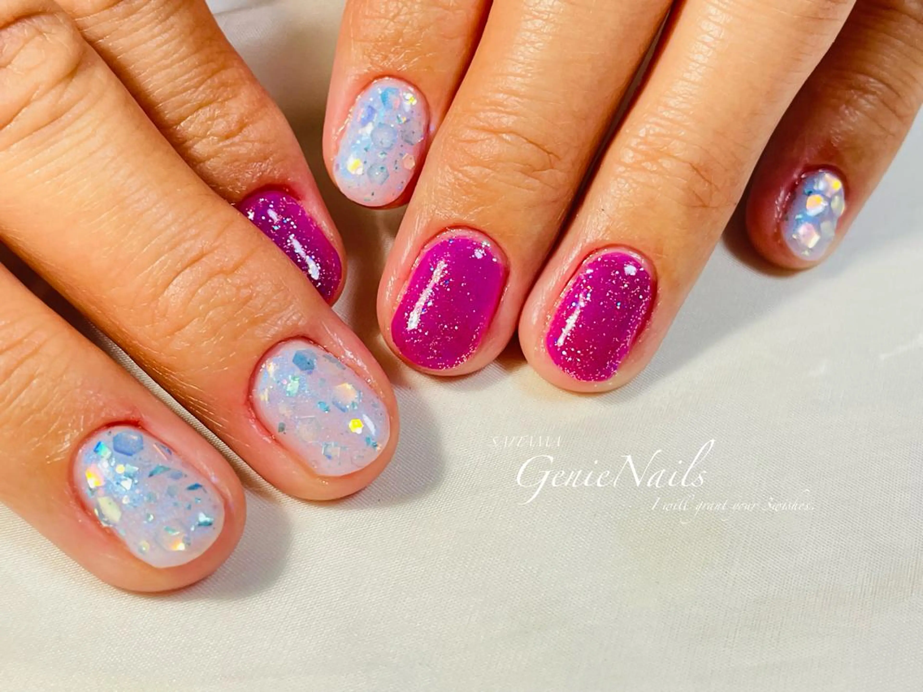 ネイル フットネイル ニュアンスネイル オフィスネイル ショートネイル シンプルネイル Genie Nailsのネイルデザイン