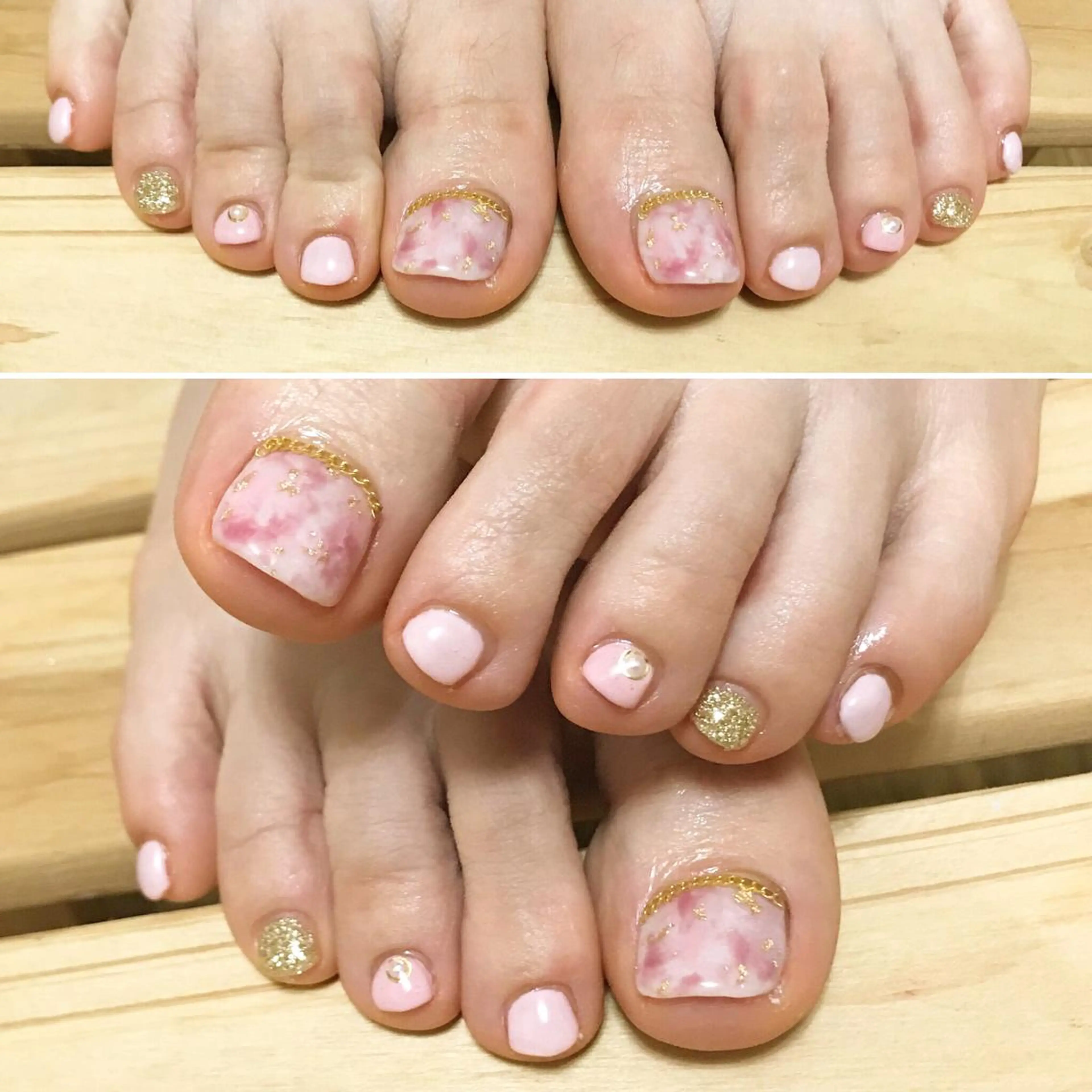 ネイル フットネイル ピンク シンプルネイル 春ネイル 夏ネイル フットネイル nail fufla ♡yamane♡のネイルデザイン