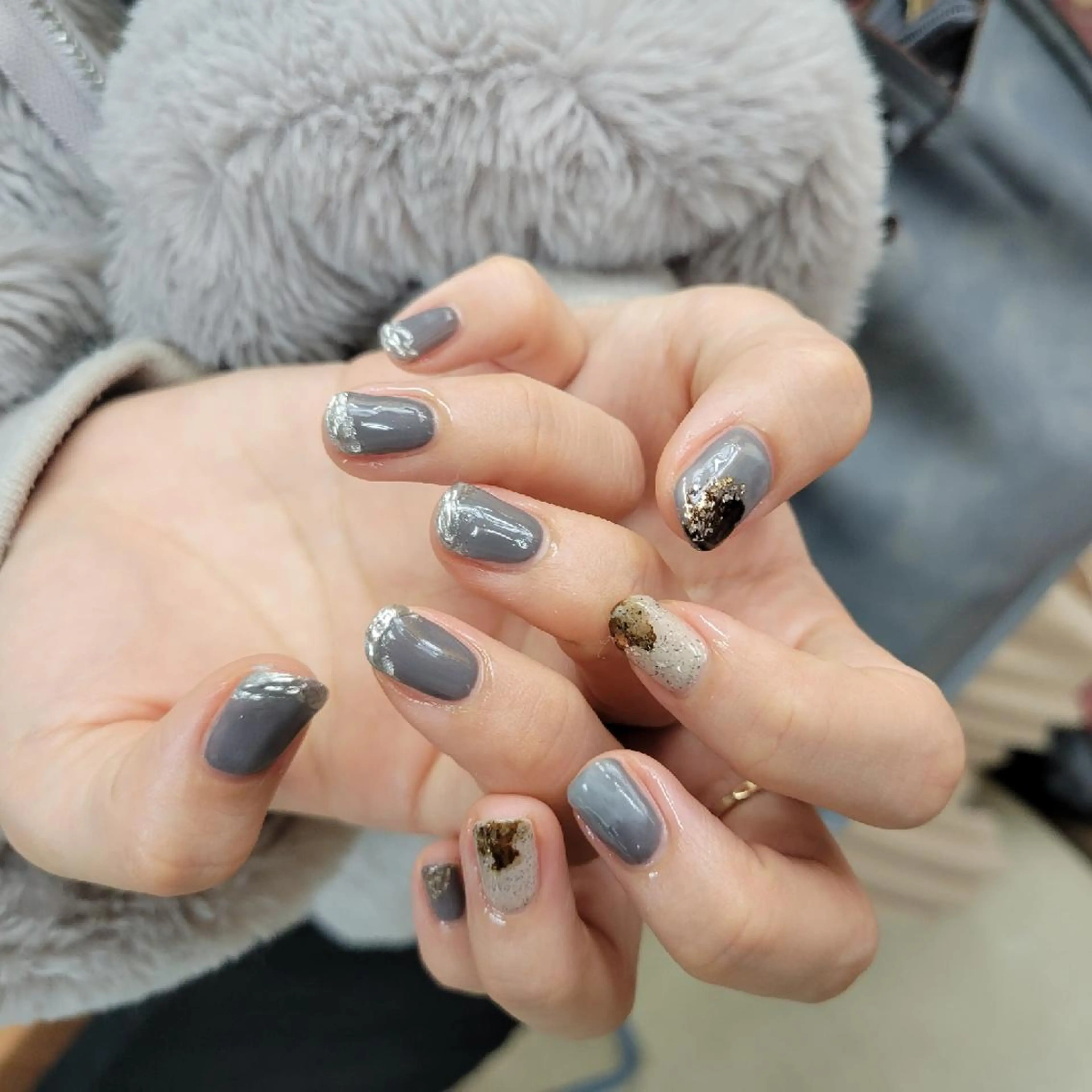 カラー ネイル アートネイル ミラーネイル 櫛の屋浜口店 sumireのネイルデザイン