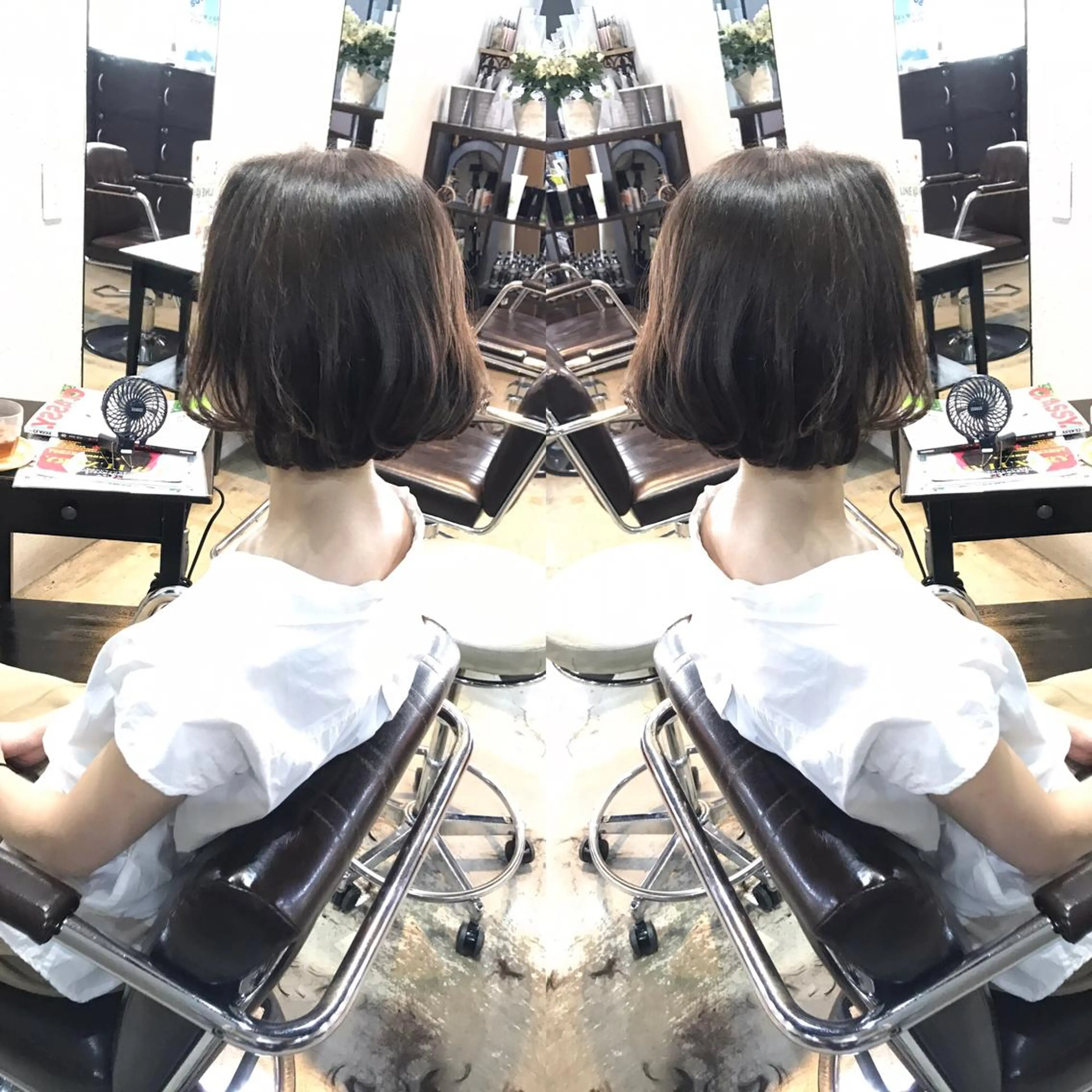 ショート ボブ ヘアカラー 正分 真美のヘアスタイル