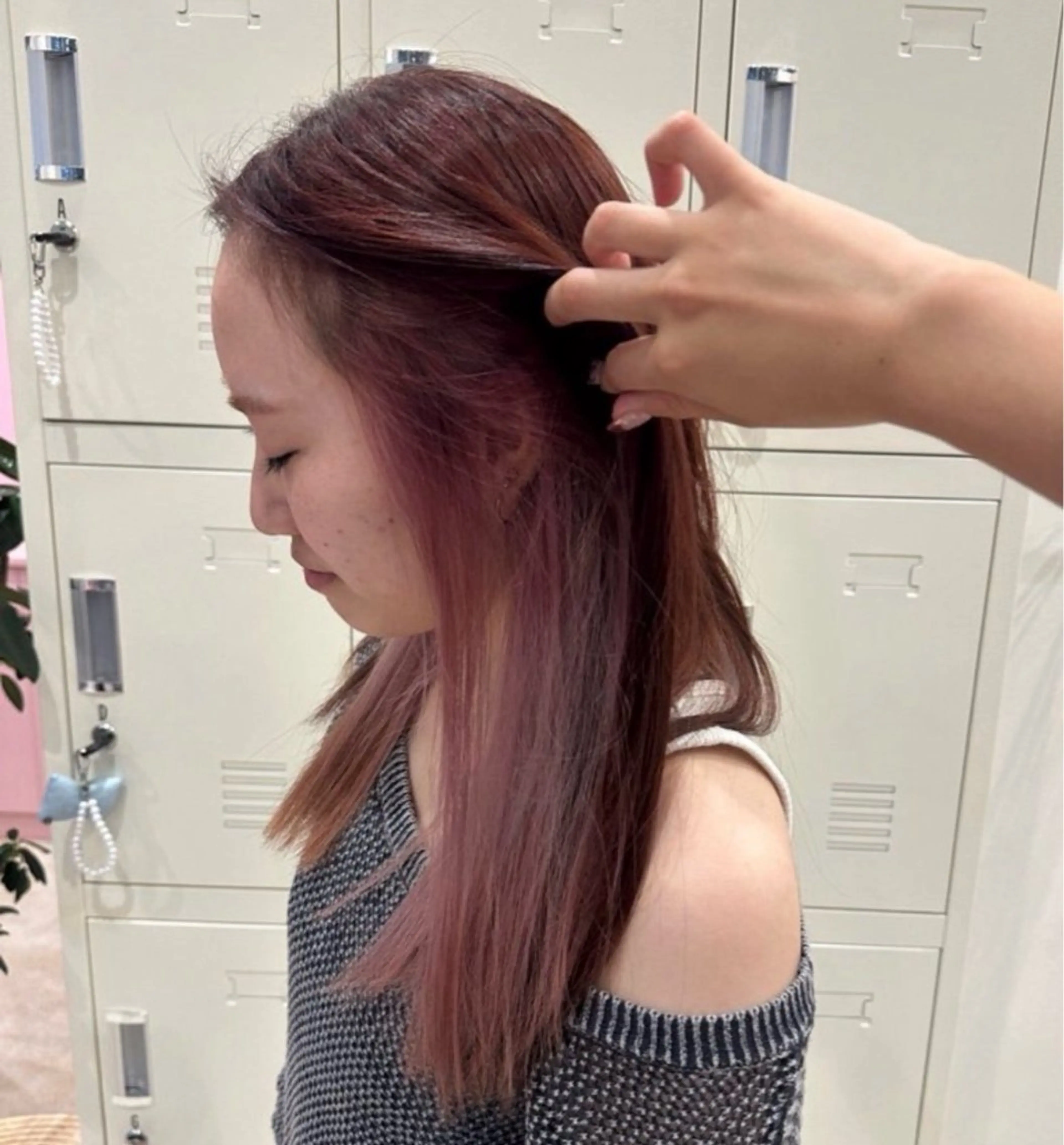 セミロング カラー ヘアカラー トリートメント 暖色カラー♡ ブリーチ🎀ノアのヘアスタイル