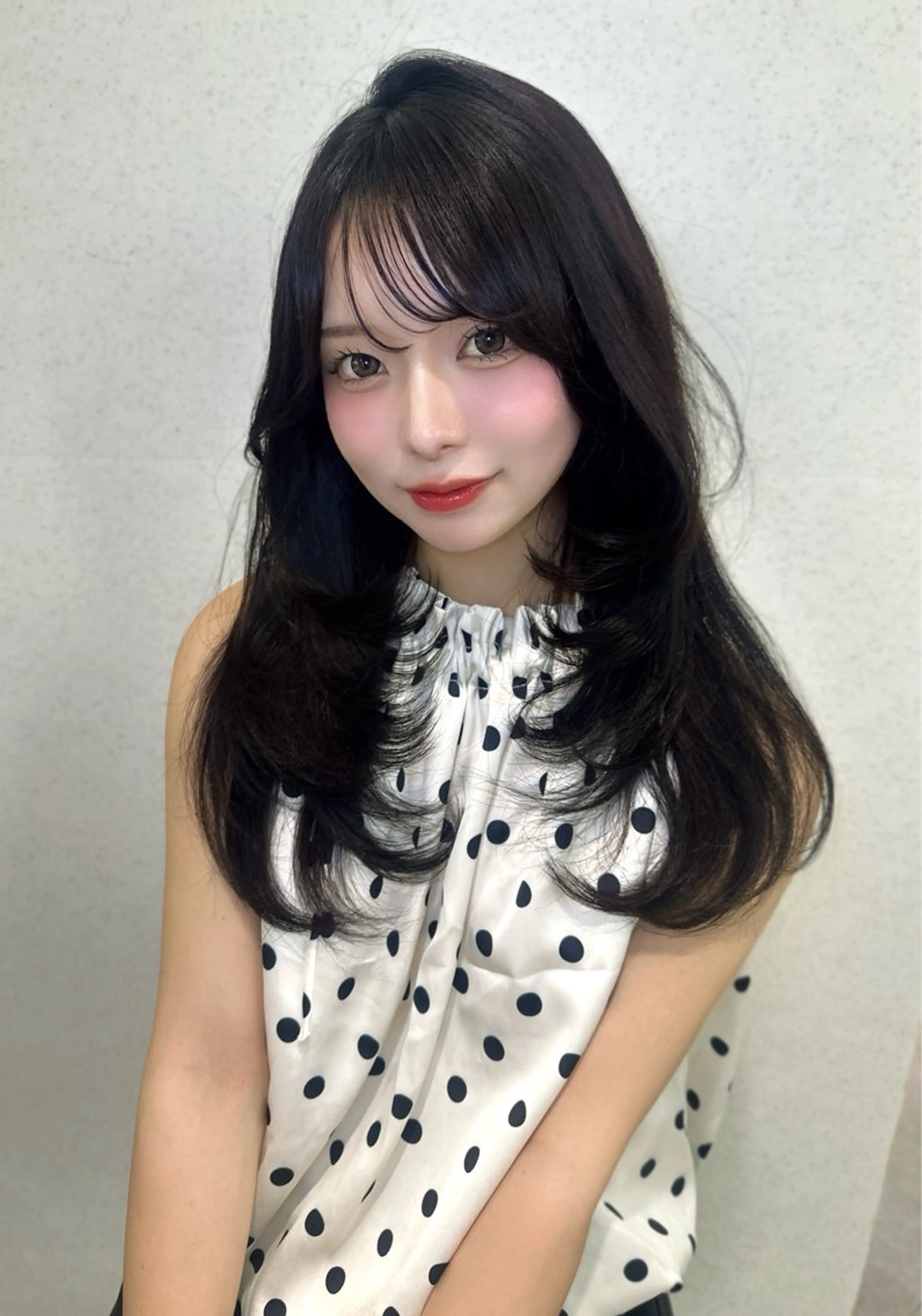 セミロング カラー カット トリートメント 渋谷韓国ヘア🇰🇷 SAYAKA🩶ᩚのヘアスタイル