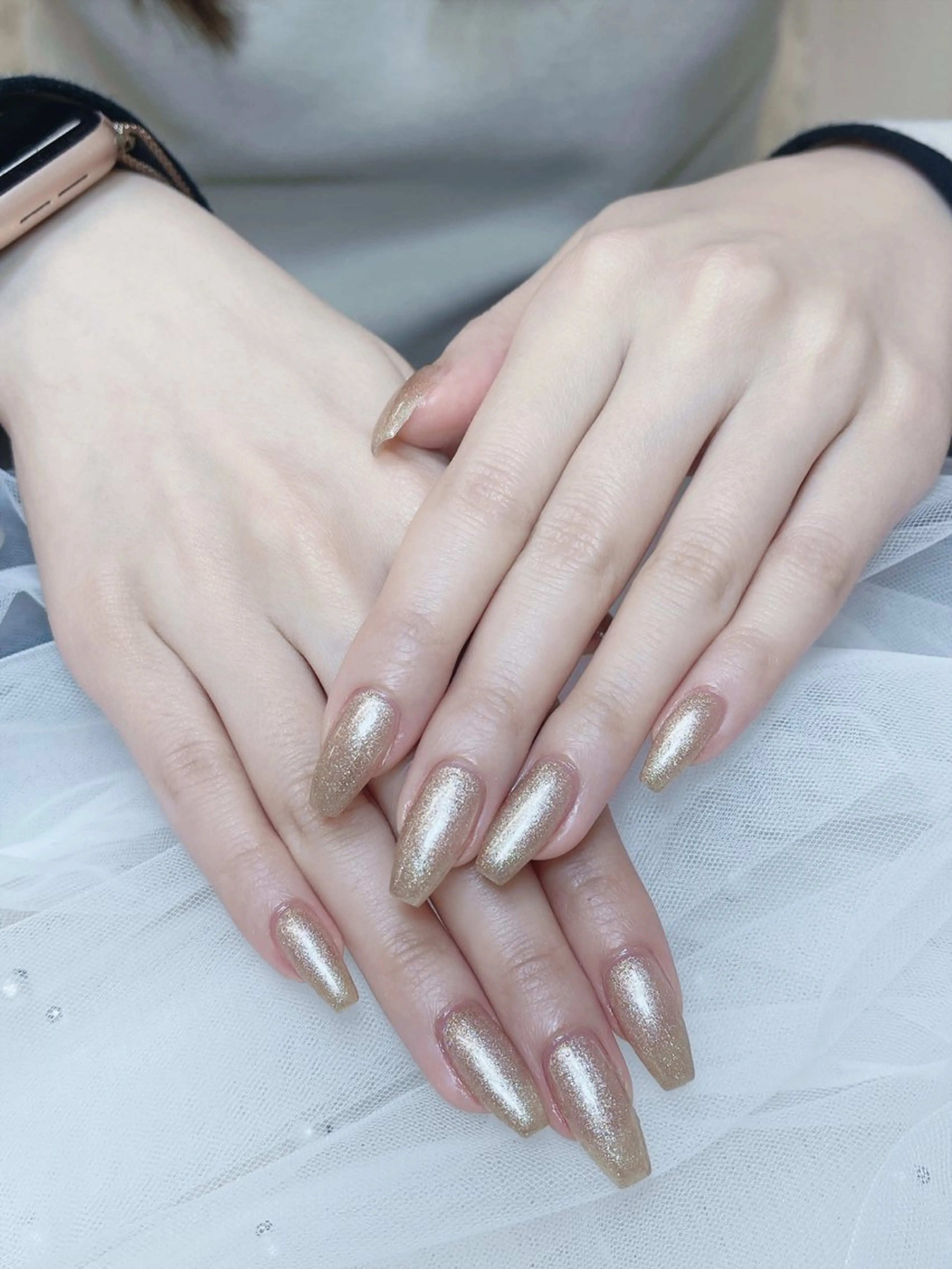 ネイル チークネイル フレンチネイル グラデーション キラキラネイル 韓国ネイル ハンドネイル DUO MI nail salonのネイルデザイン