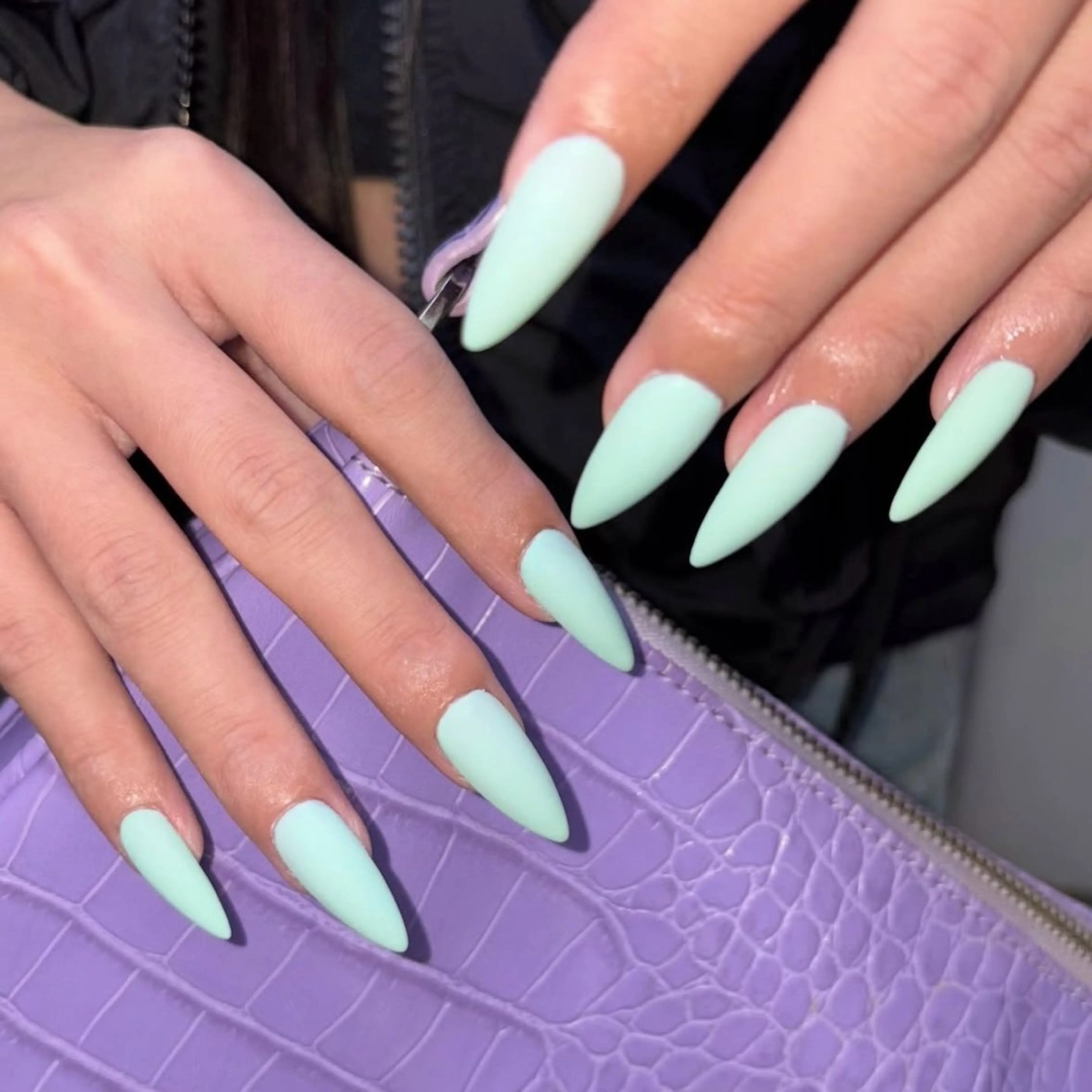 ネイル 水色 マットネイル ハンドネイル boigny nailのネイルデザイン