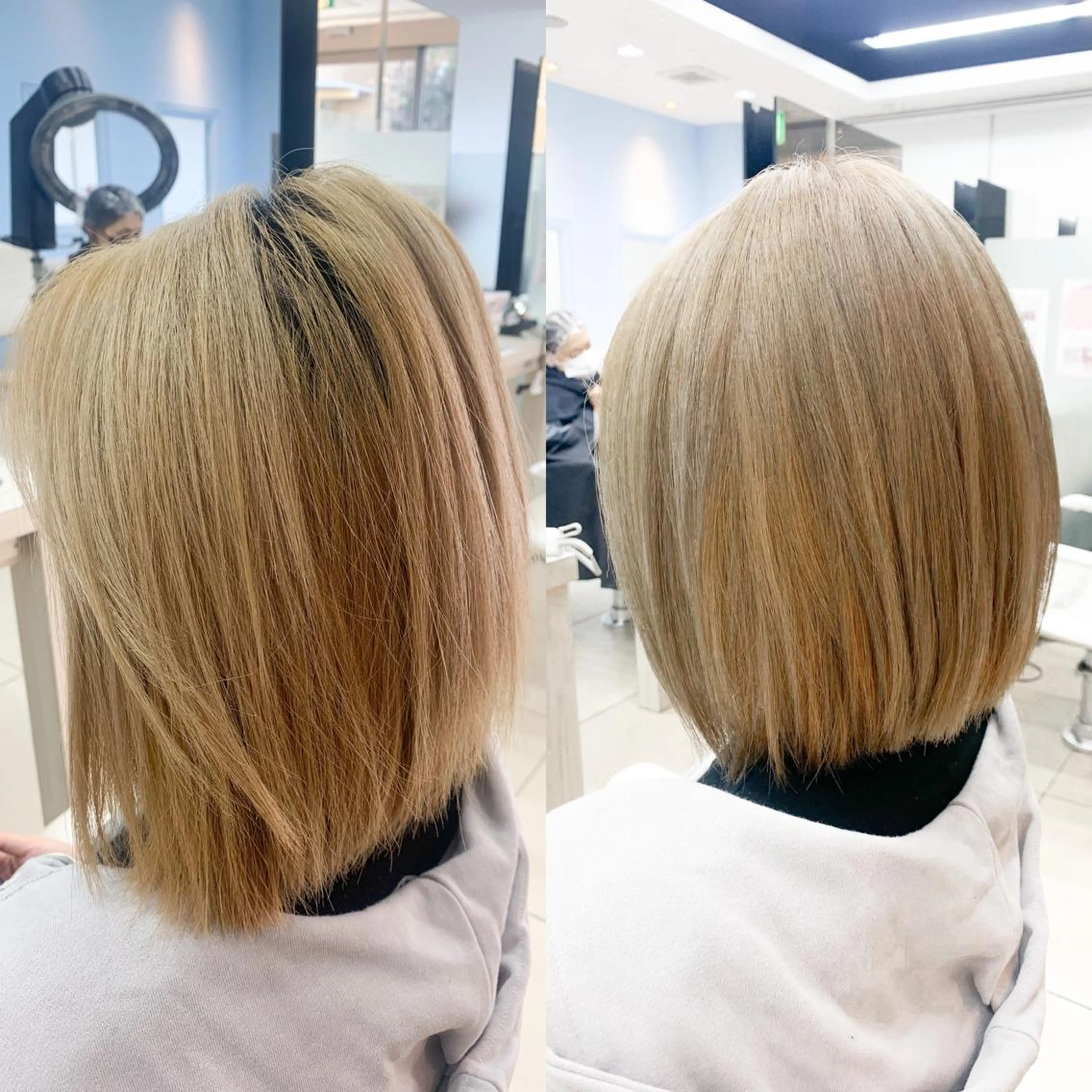 ミディアム カラー ベージュカラー ブリーチ ハイライトカラー ホワイトベージュ ハイライト ヘアカラー トリートメント ✂︎レディース のメンズカット屋さんのヘアスタイル