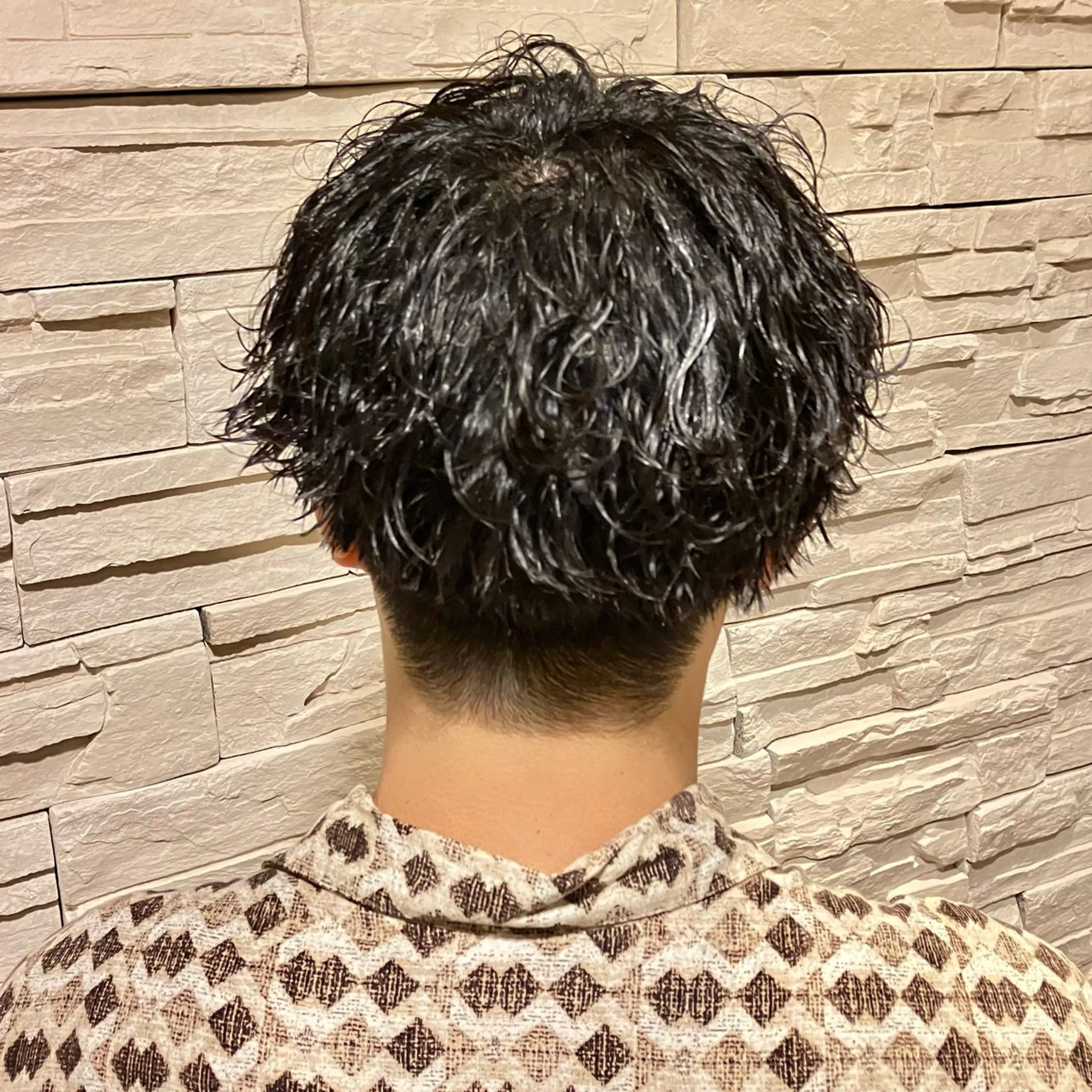 ショート パーマ メンズ メンズパーマ 波巻きパーマ カット パーマ hair make an nico(ヘアーメイクアンニコ)所属・森田 研司のヘアスタイル