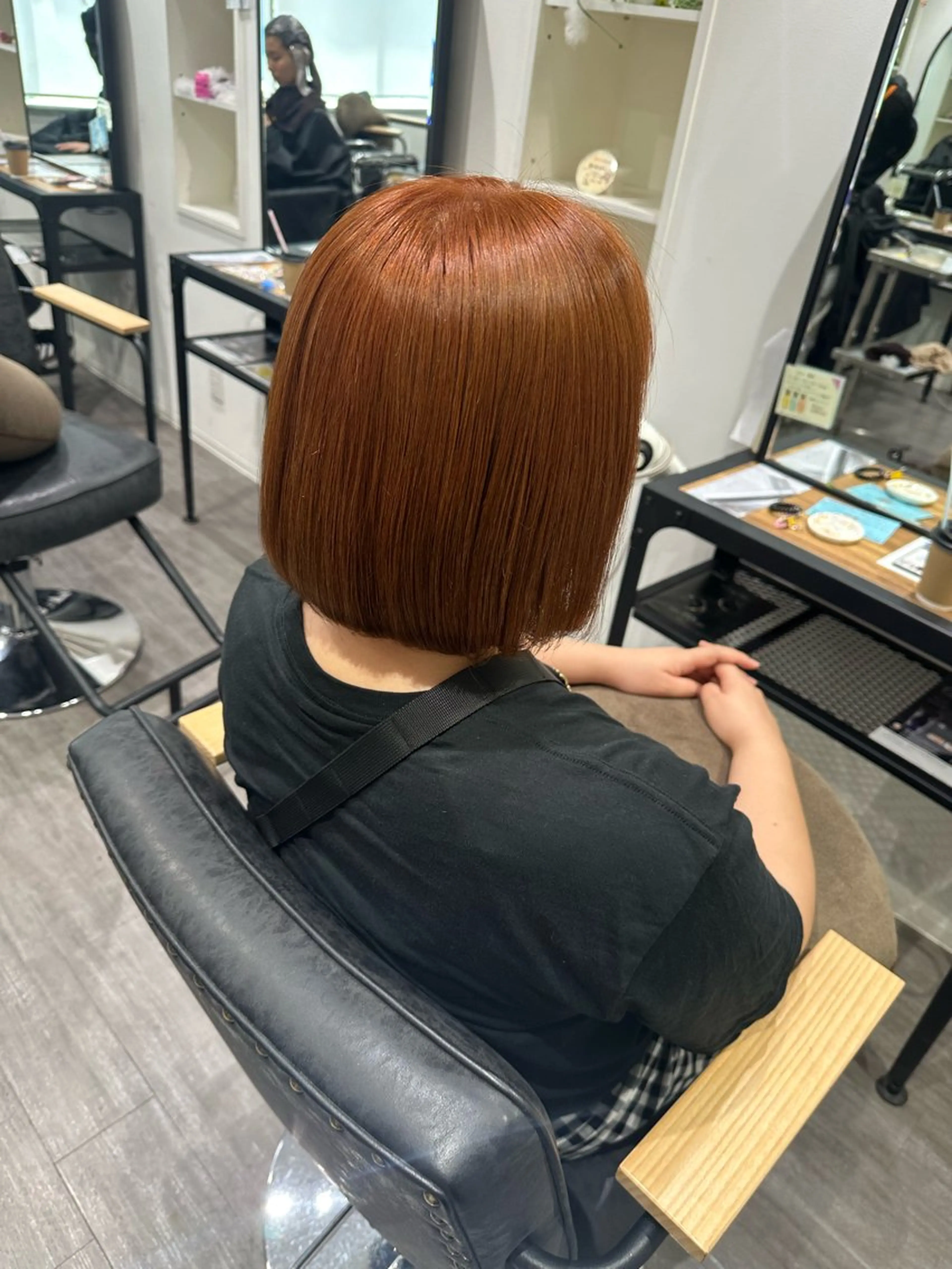 ミディアム カラー ベージュカラー オレンジ オレンジベージュ カット ヘアカラー トリートメント 艶髪レイヤー上田 紗也🇰🇷💗のヘアスタイル