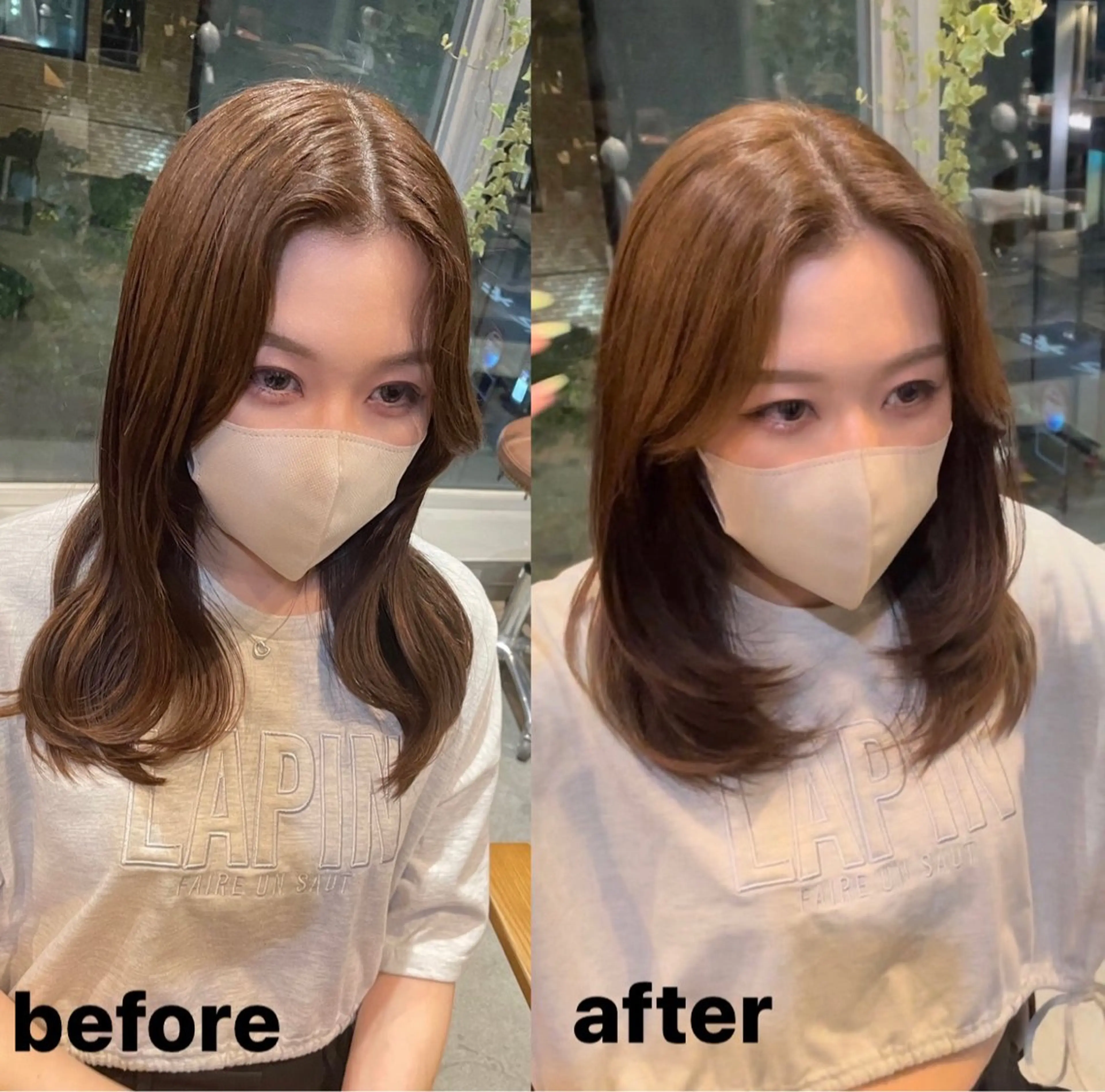 ミディアム 顔まわりレイヤー 顔周りカット レイヤーカット メンズ指名No. 1 /パーマ/大須賀のヘアスタイル