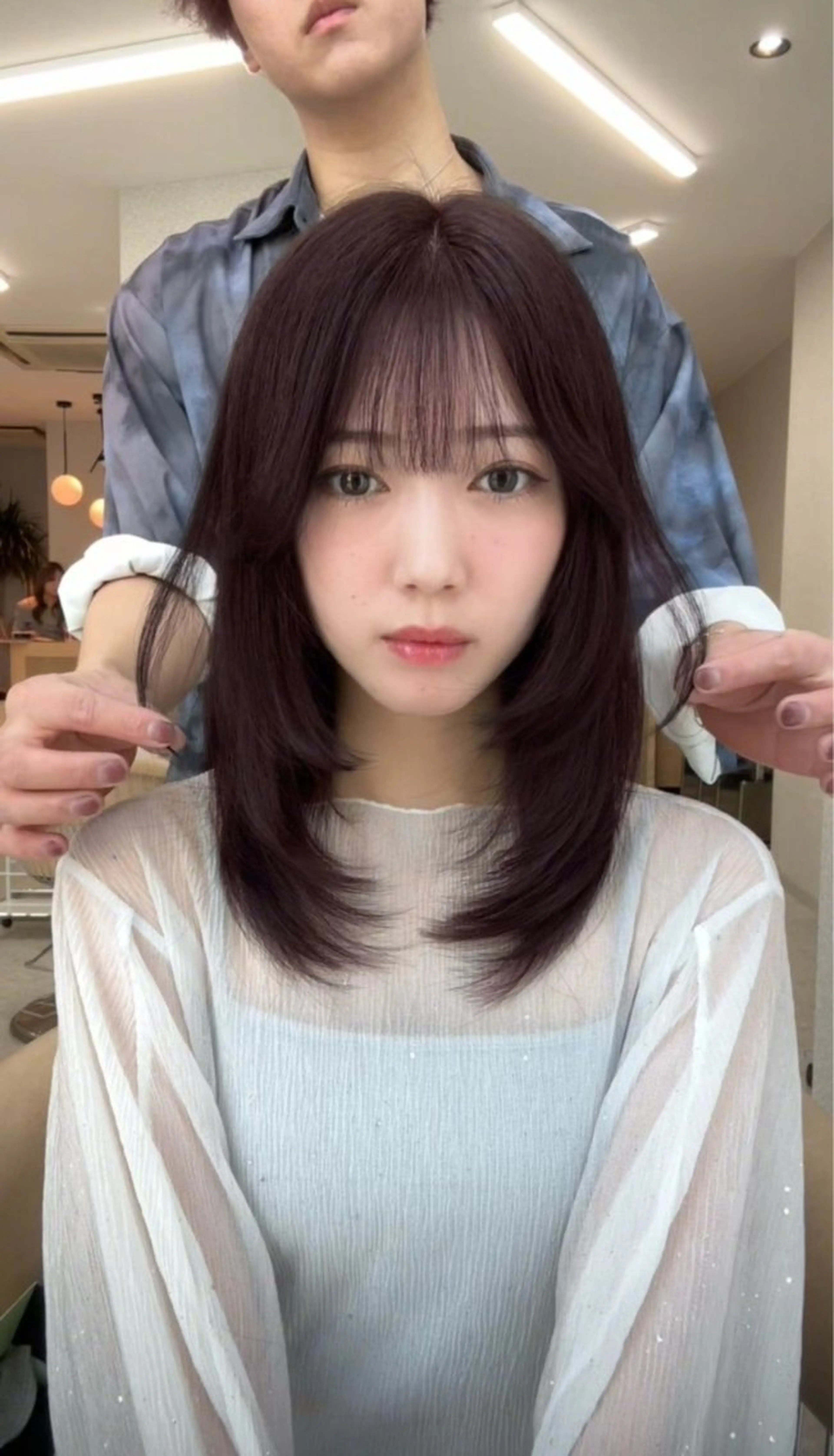 ミディアム カラー 透明感カラー カット ヘアカラー 香月 元希のヘアスタイル
