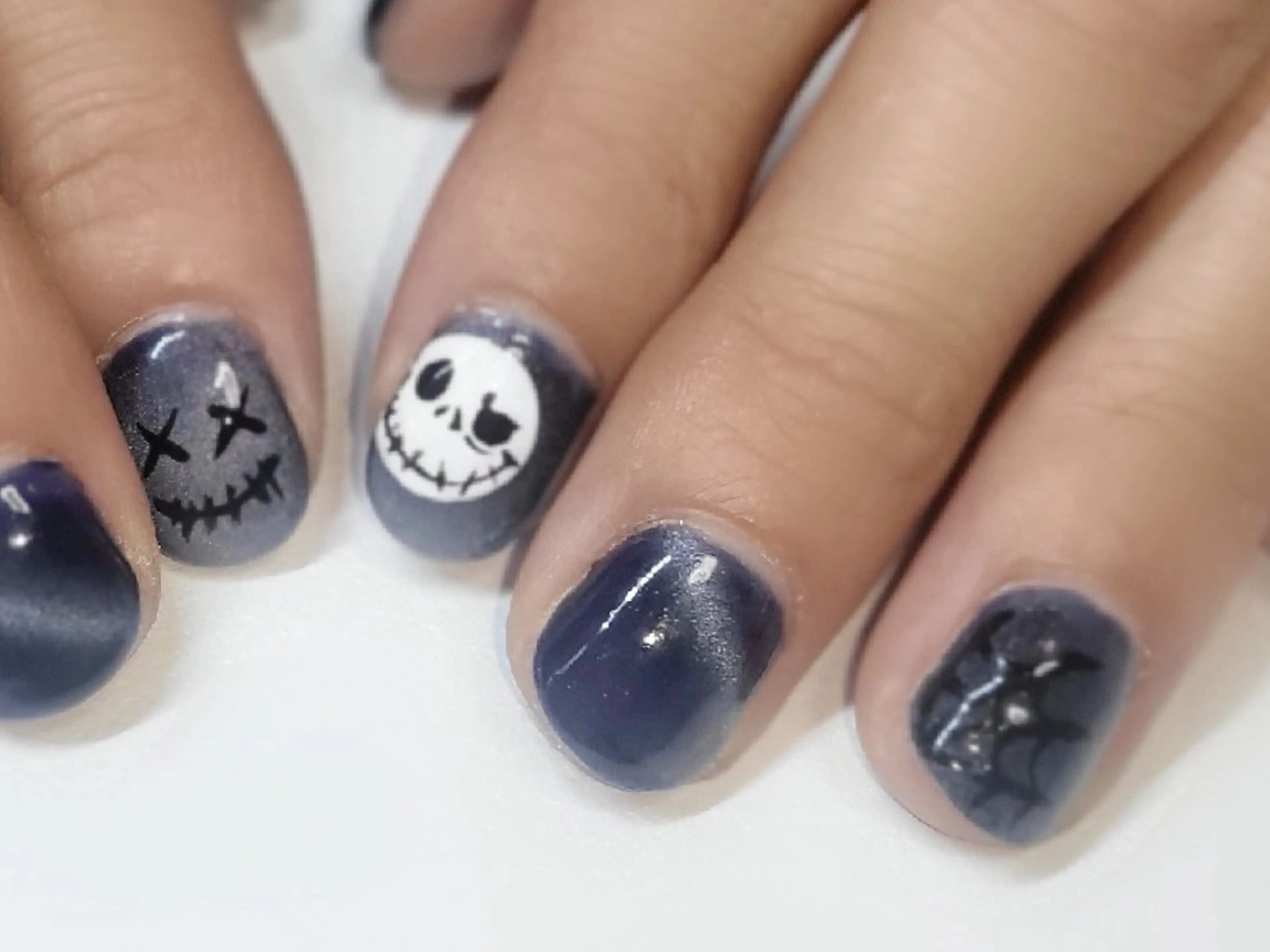 ネイル アートネイル ハロウィン マグネットネイル メンズネイル 持ち込み Noah'snail   のネイルデザイン