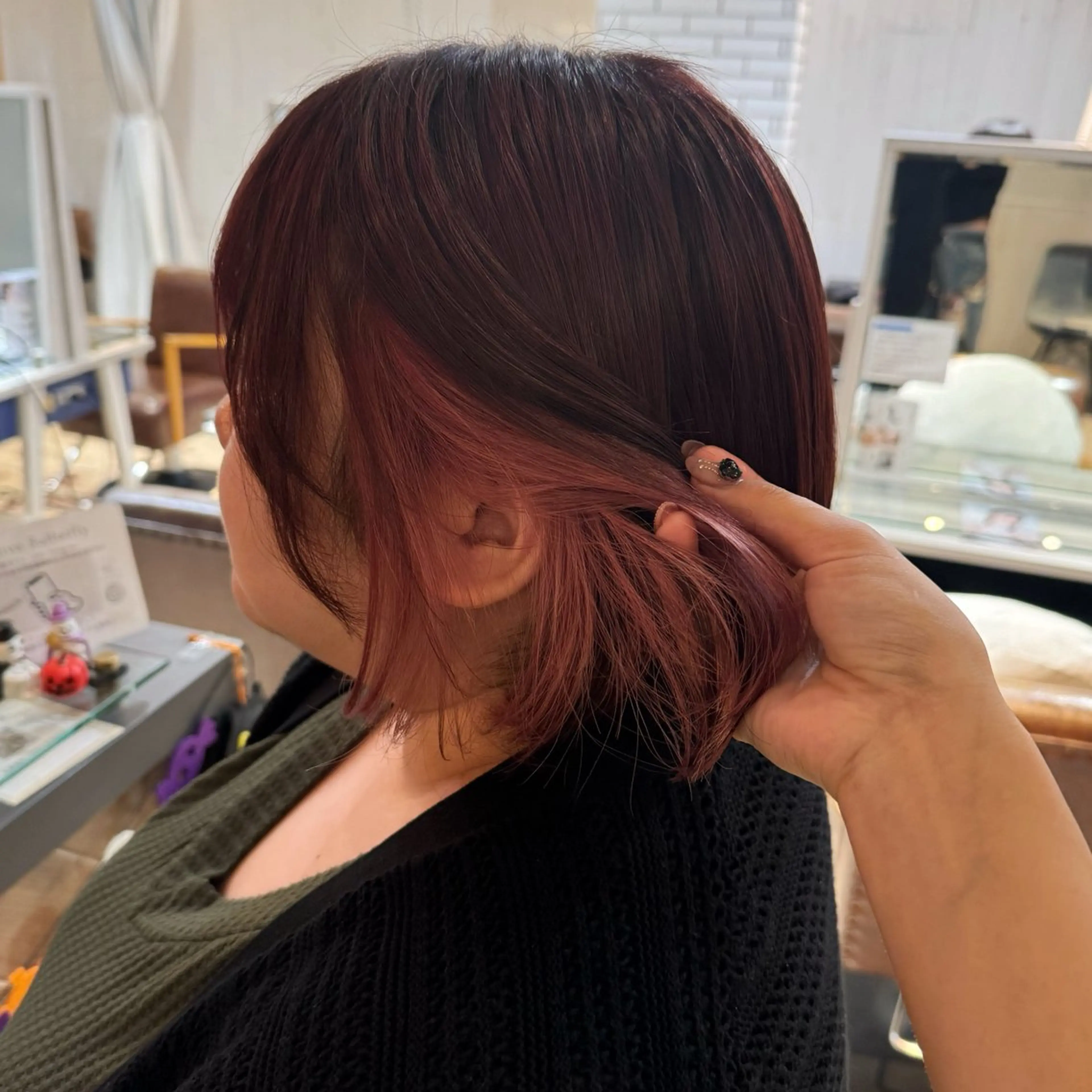 ミディアム カラー ブリーチ インナーカラー ブリーチなしカラー ピンクカラー 🍀ブリーチ/艶カラ ー🍀 コイケのヘアスタイル