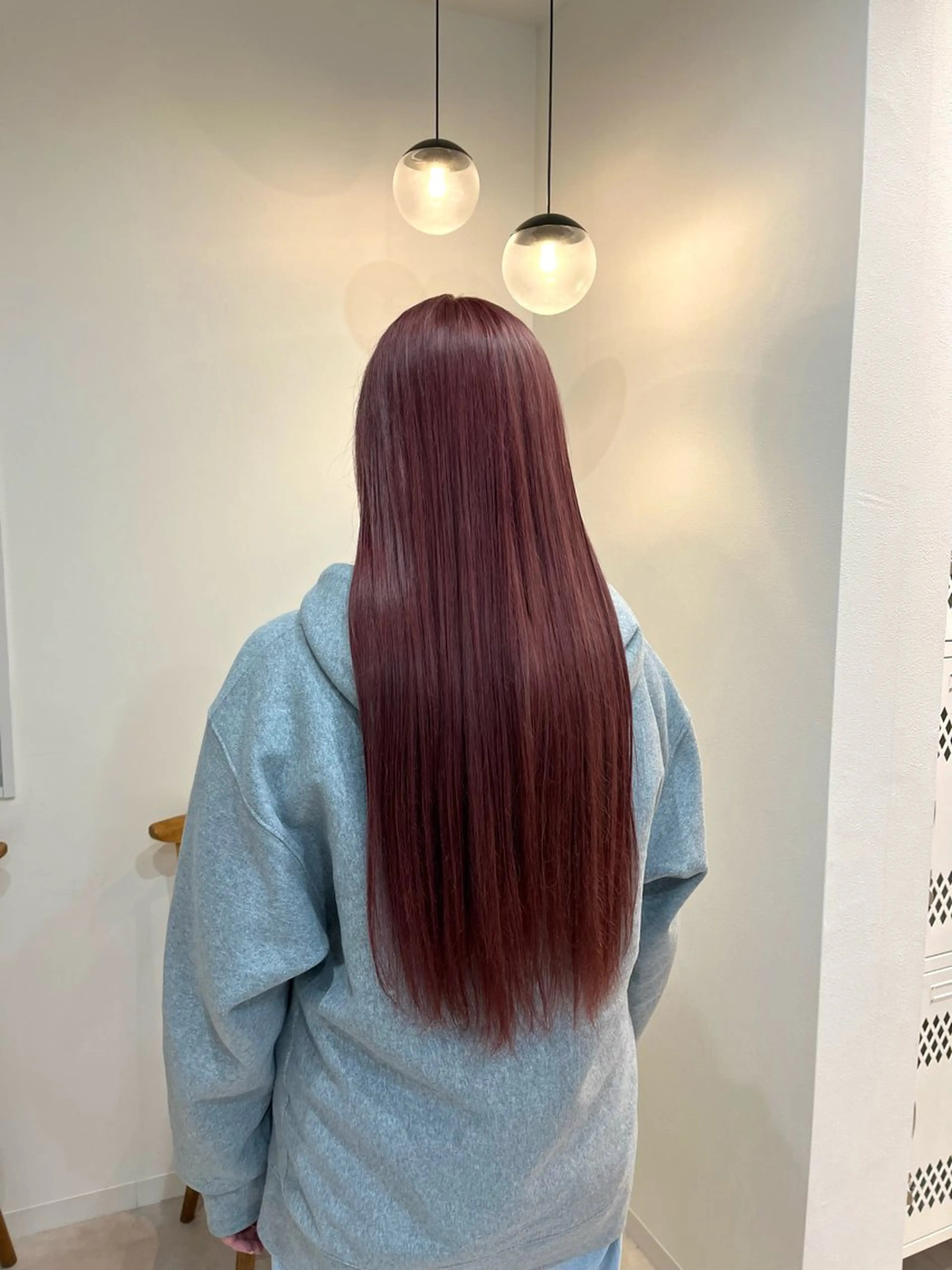 ロング カラー ブリーチ オレンジ ピンクカラー カット ヘアカラー トリートメント 葉田 綾乃のヘアスタイル
