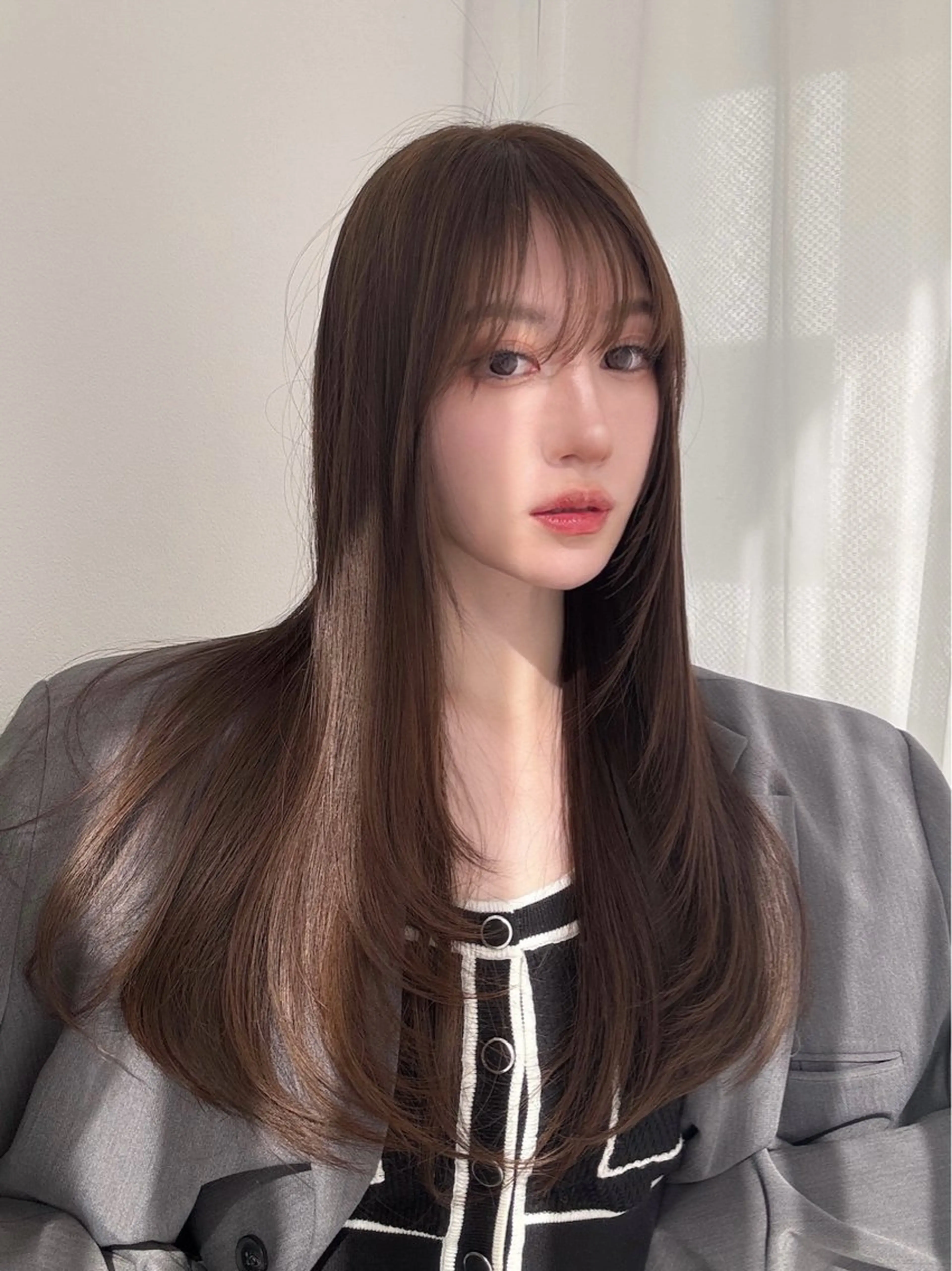 ロング 韓国風ヘア レイヤーカット カット ヘアカラー トリートメント 戸張 翔太のヘアスタイル