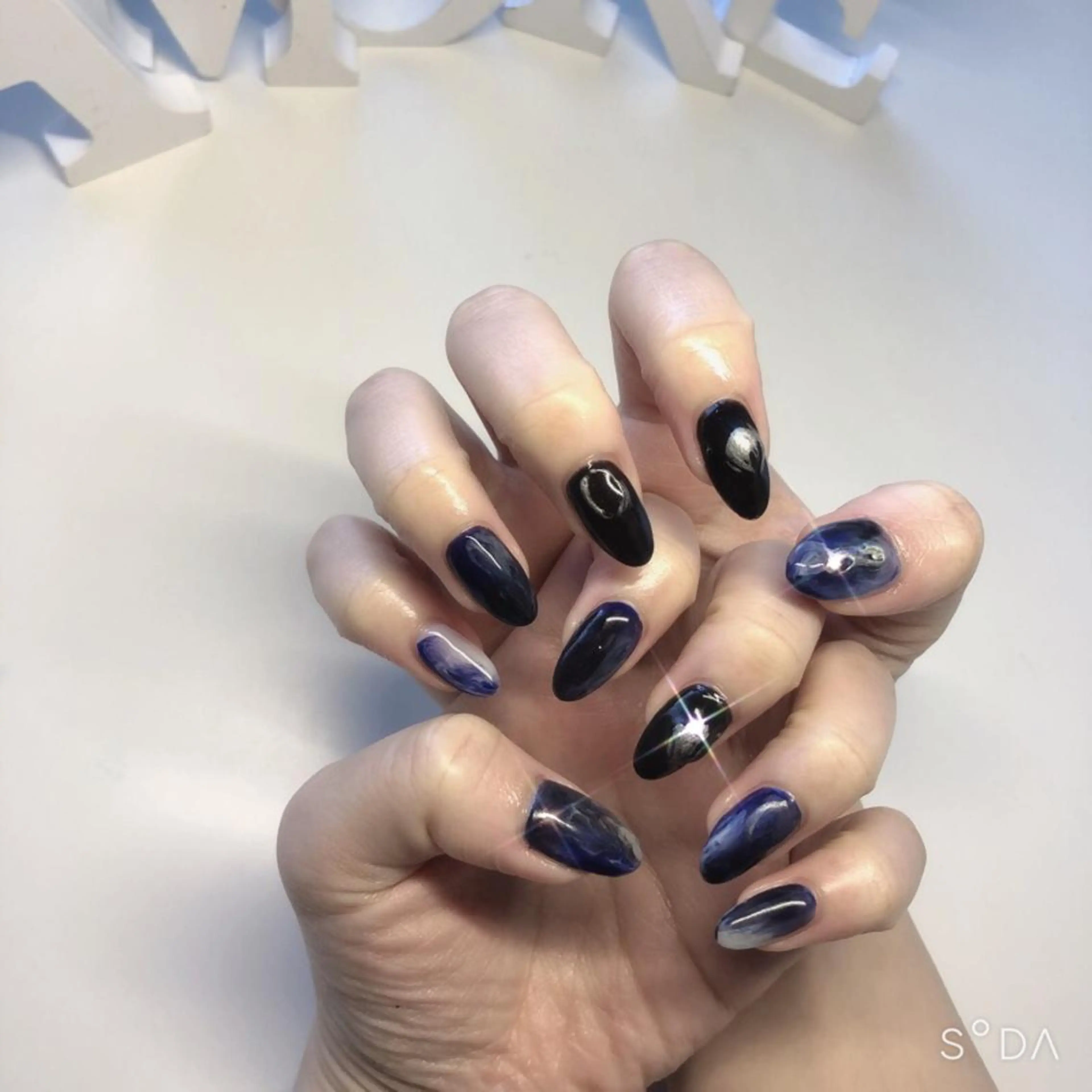ネイル アートネイル クリアネイル シルバー You kyehwaのネイルデザイン