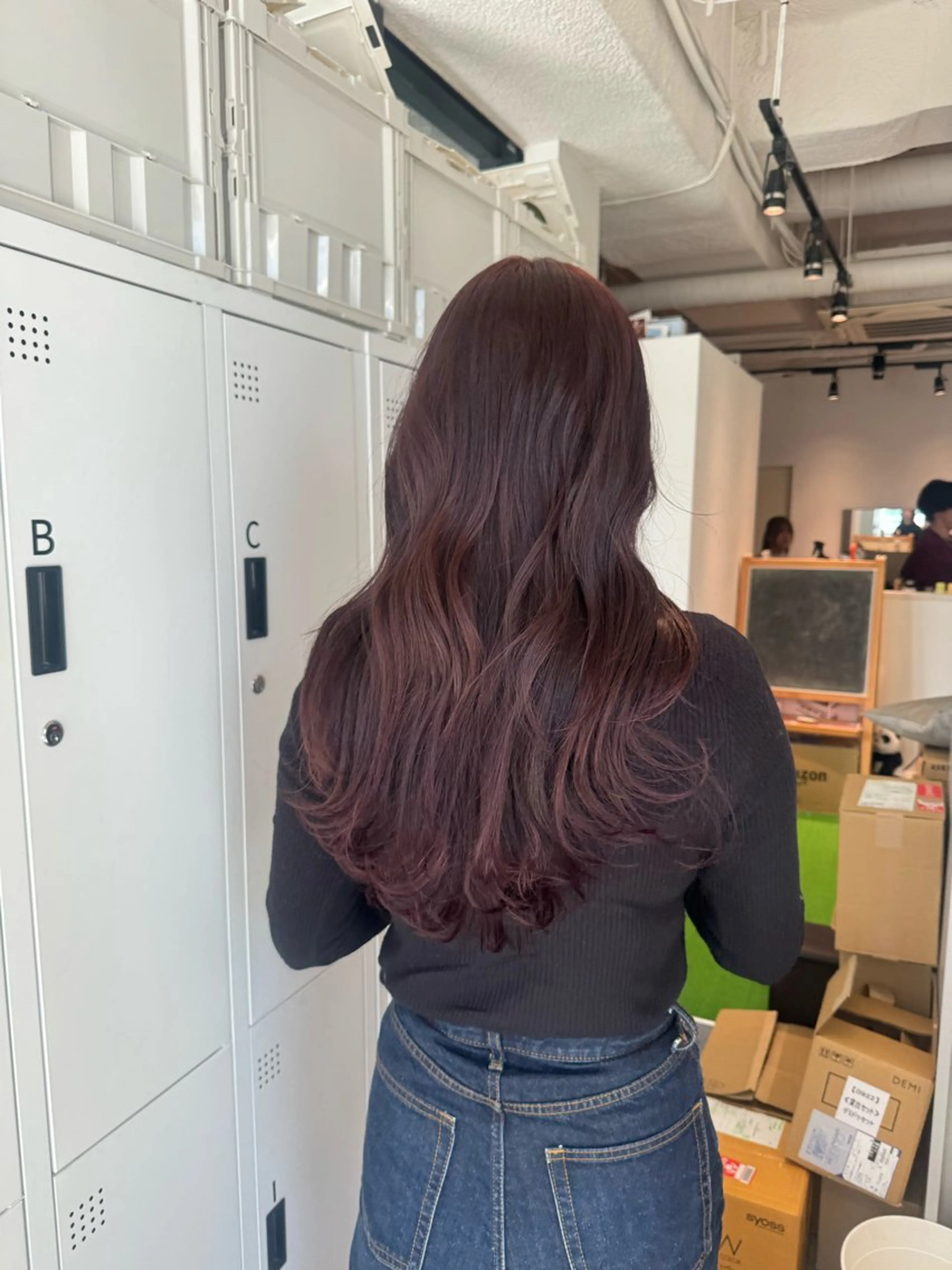 ロング カラー ブリーチ ブラウンカラー ダブルカラー ラベンダーカラー ブリーチなしカラー カット ヘアカラー オスズ 🎀´-のヘアスタイル