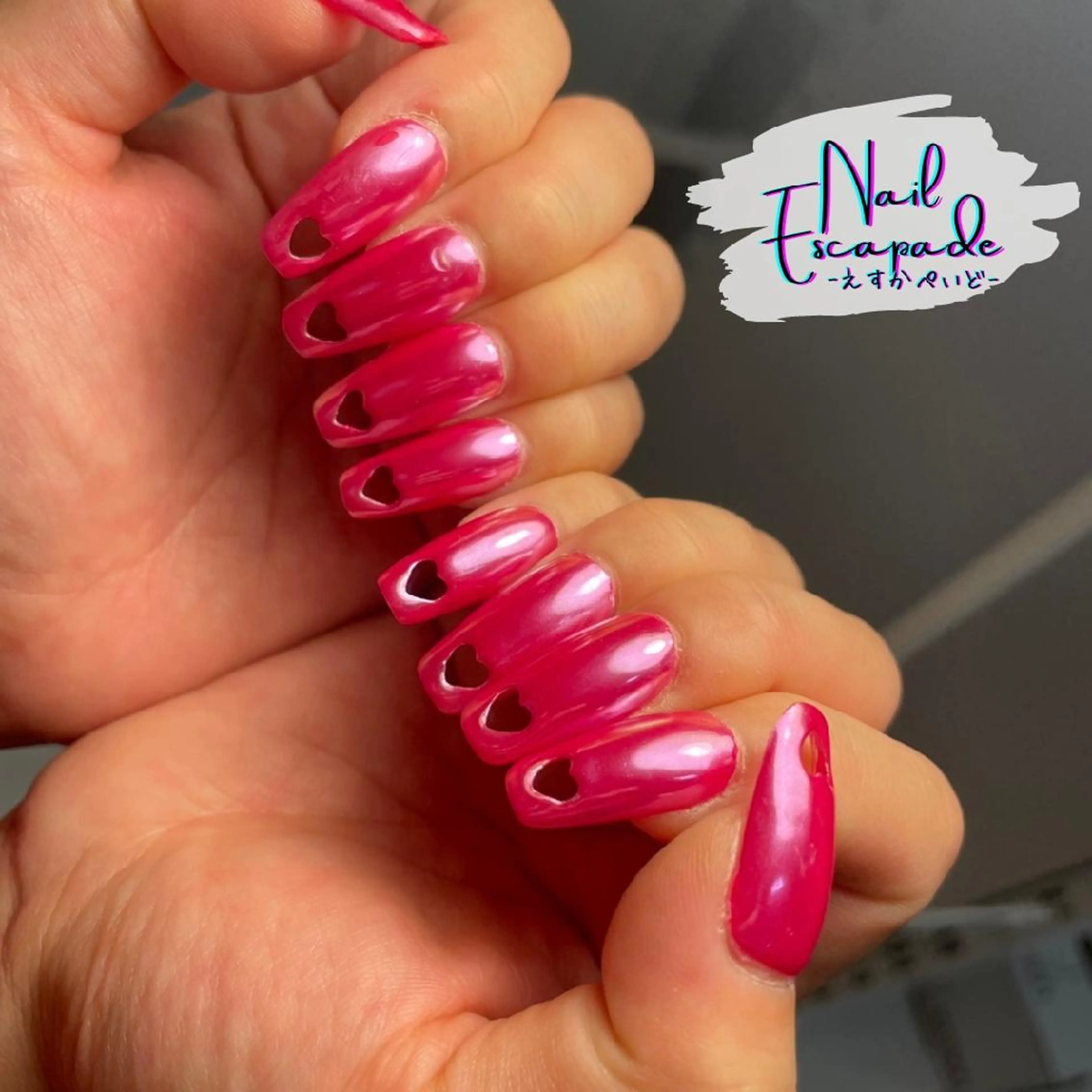 ♡ハートパンチ♡スカルプネイル💘💘💘¥11,000の写真