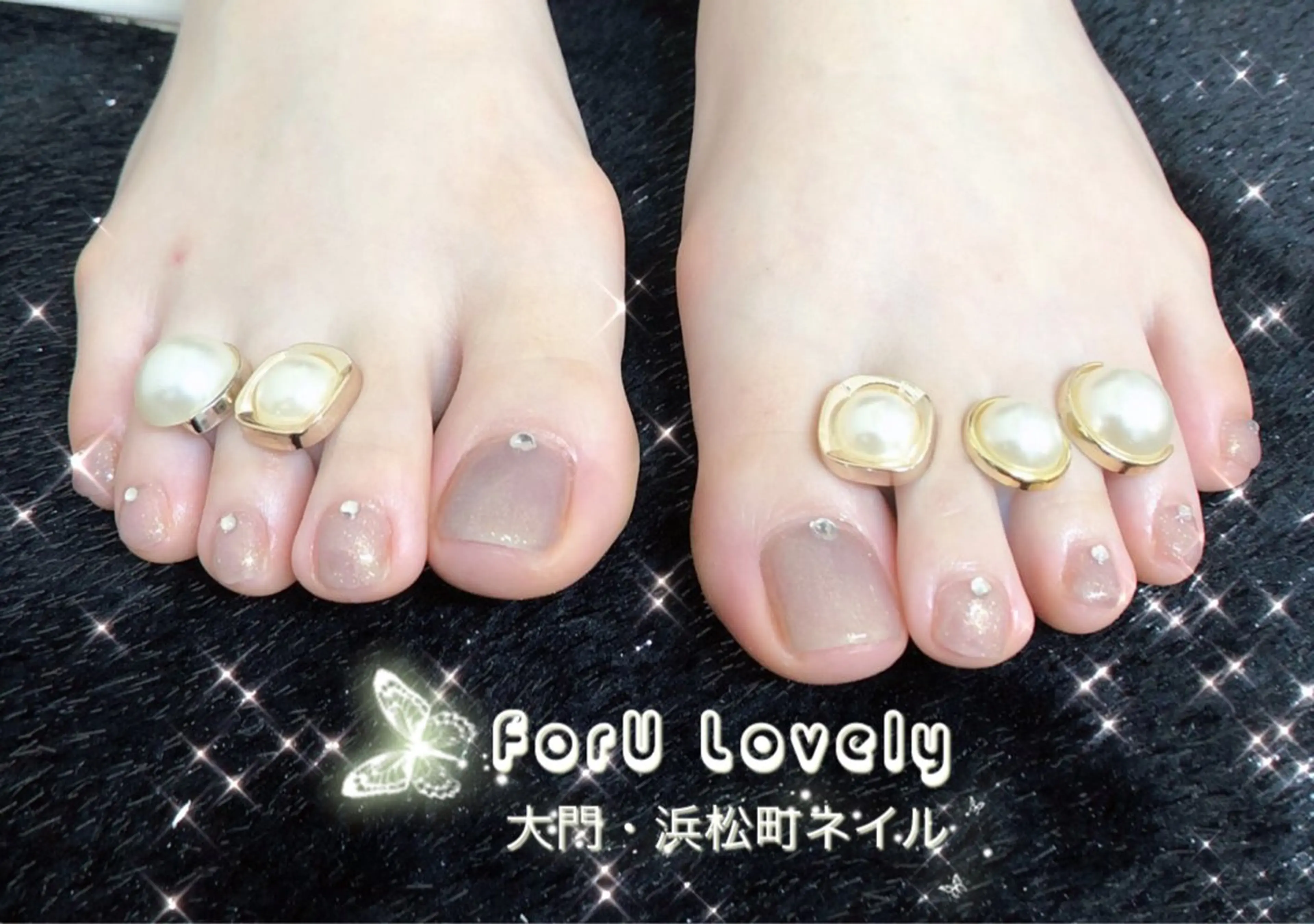 ネイル 桜ネイル フットネイル フレンチネイル ジェルネイル グラデーション フットネイル 大門浜松町 ネイルのネイルデザイン